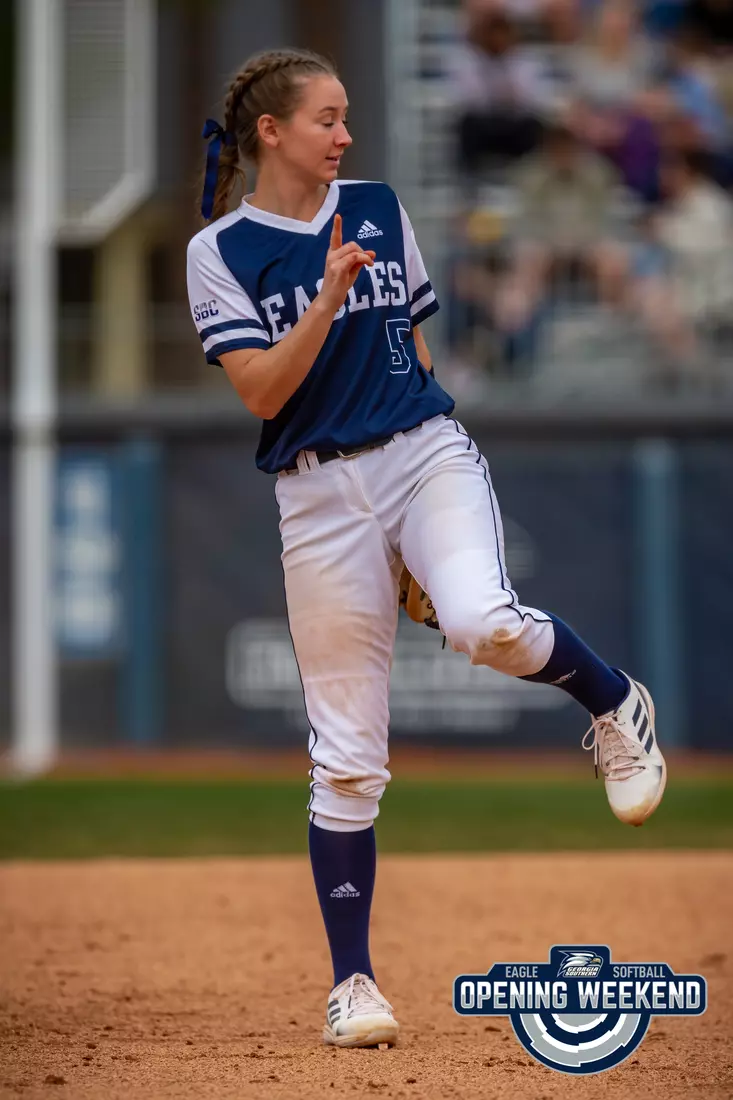 STATESBORO, GEORGIA - FEBRUARY 12: Georgia Southern Softball faces the Radford Highlanders at Eagle Field on February 12, 2022 in Statesboro, Georgia