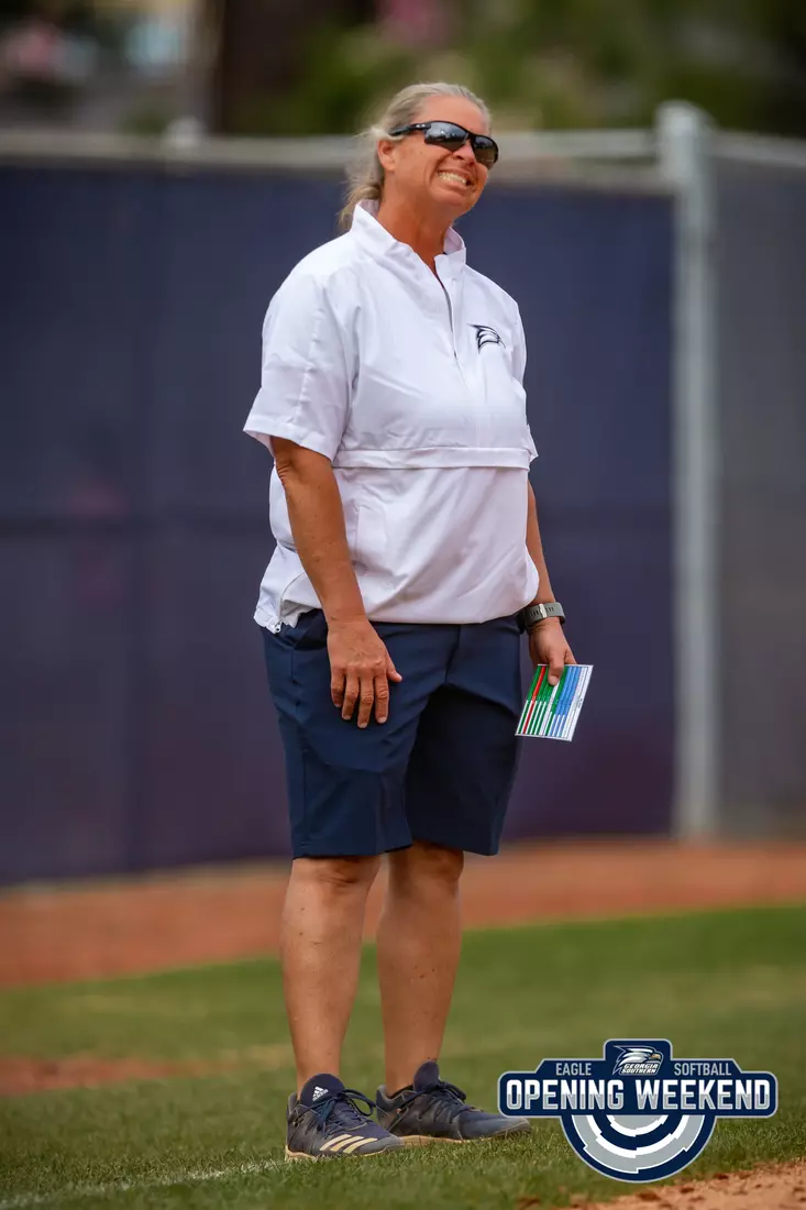 STATESBORO, GEORGIA - FEBRUARY 12: Georgia Southern Softball faces the Radford Highlanders at Eagle Field on February 12, 2022 in Statesboro, Georgia