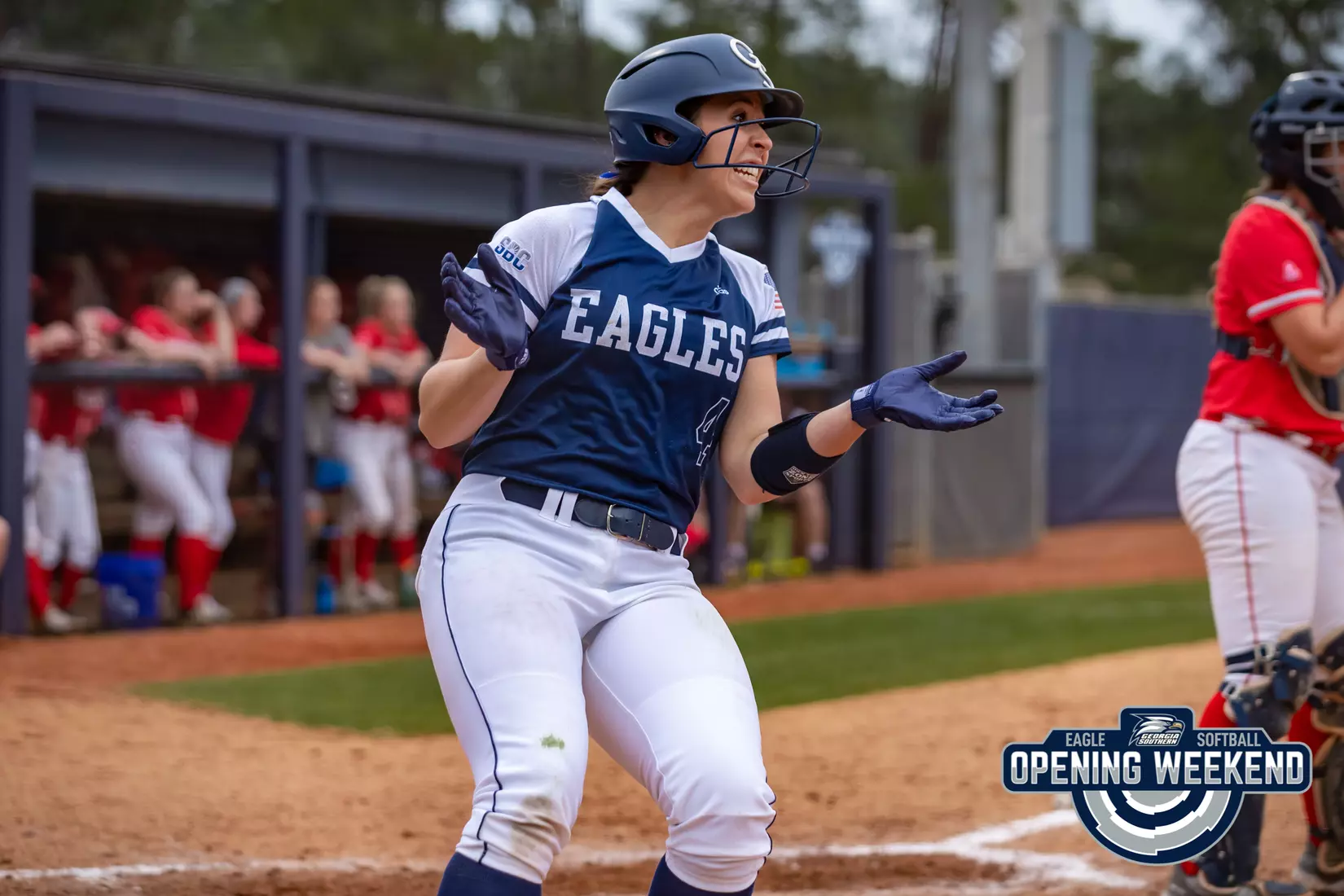 STATESBORO, GEORGIA - FEBRUARY 12: Georgia Southern Softball faces the Radford Highlanders at Eagle Field on February 12, 2022 in Statesboro, Georgia