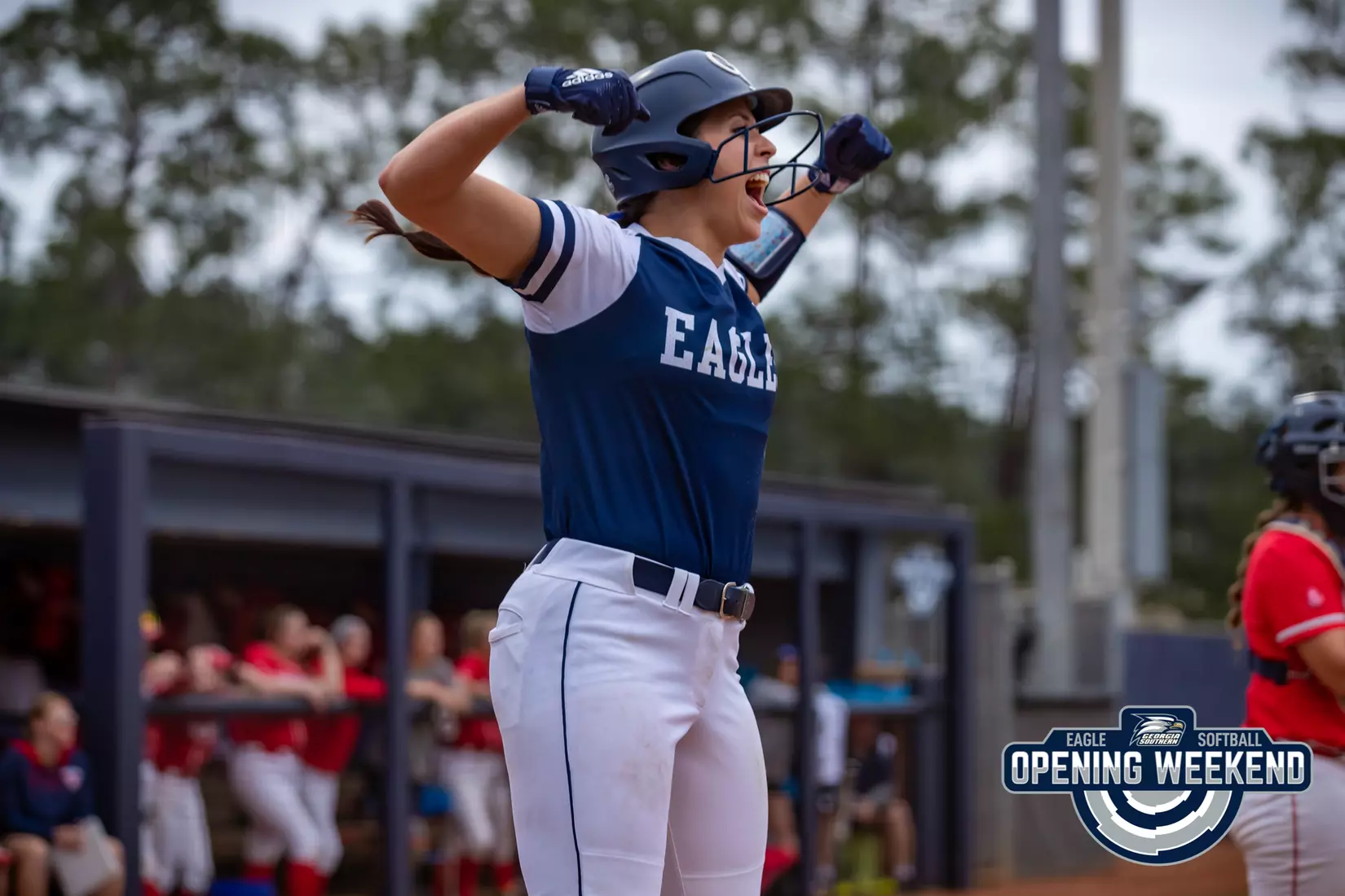STATESBORO, GEORGIA - FEBRUARY 12: Georgia Southern Softball faces the Radford Highlanders at Eagle Field on February 12, 2022 in Statesboro, Georgia