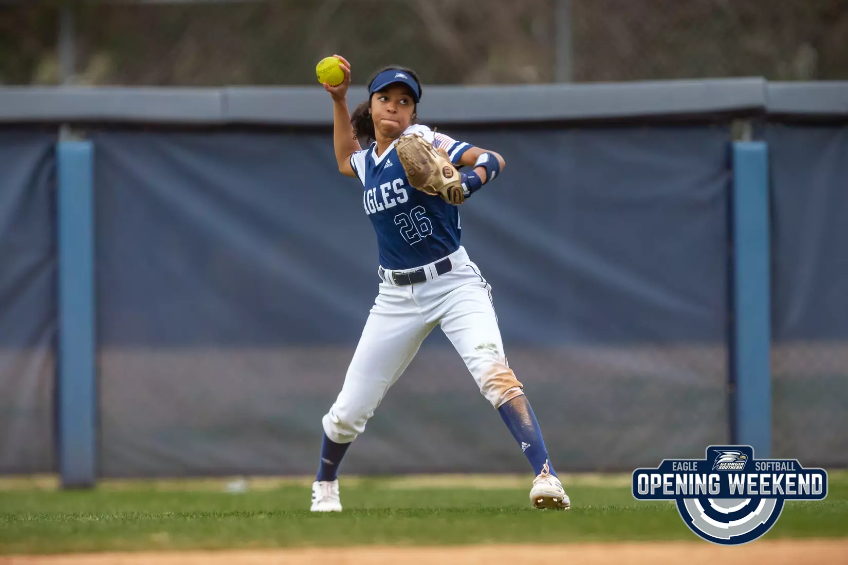 STATESBORO, GEORGIA - FEBRUARY 12: Georgia Southern Softball faces the Radford Highlanders at Eagle Field on February 12, 2022 in Statesboro, Georgia