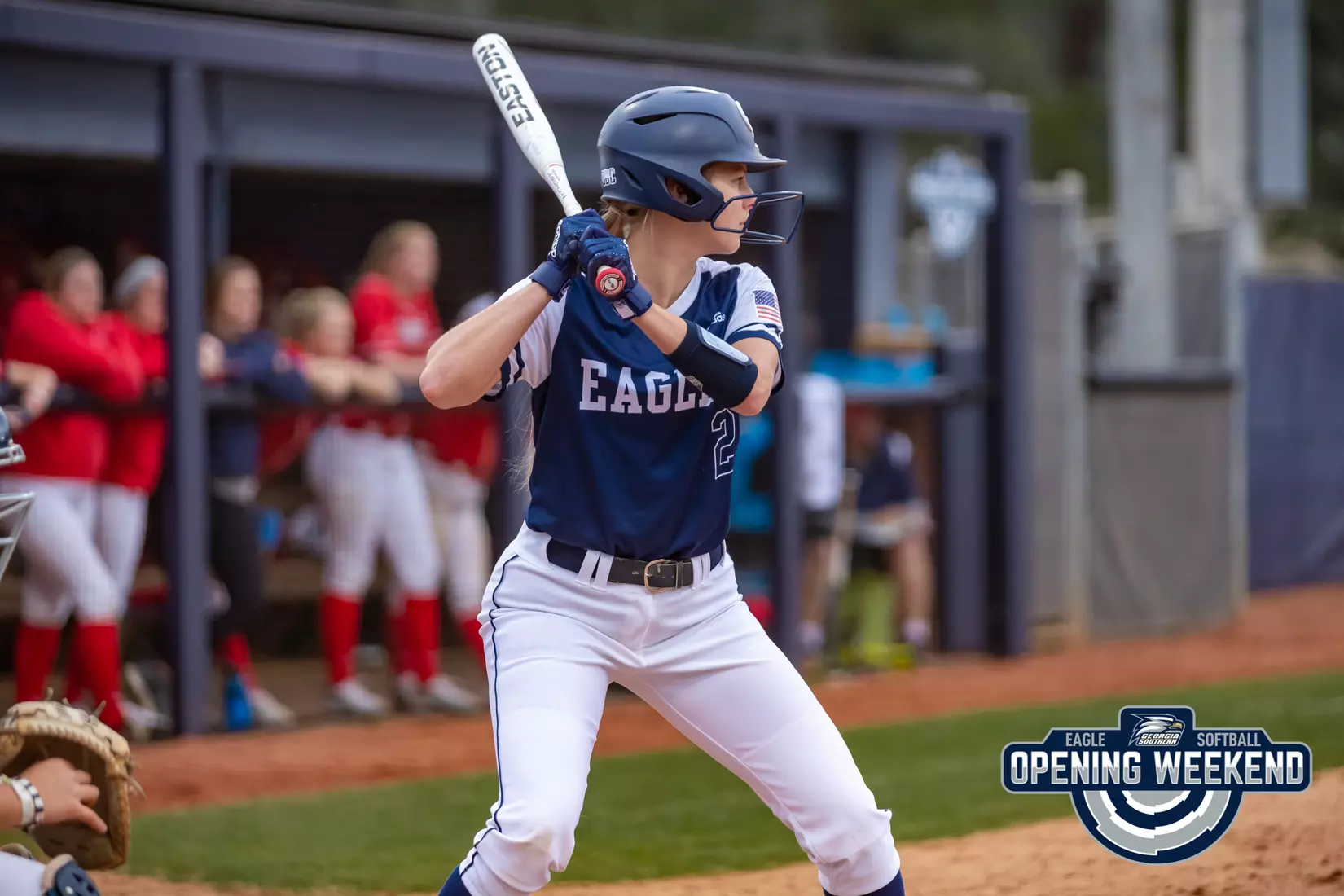 STATESBORO, GEORGIA - FEBRUARY 12: Georgia Southern Softball faces the Radford Highlanders at Eagle Field on February 12, 2022 in Statesboro, Georgia