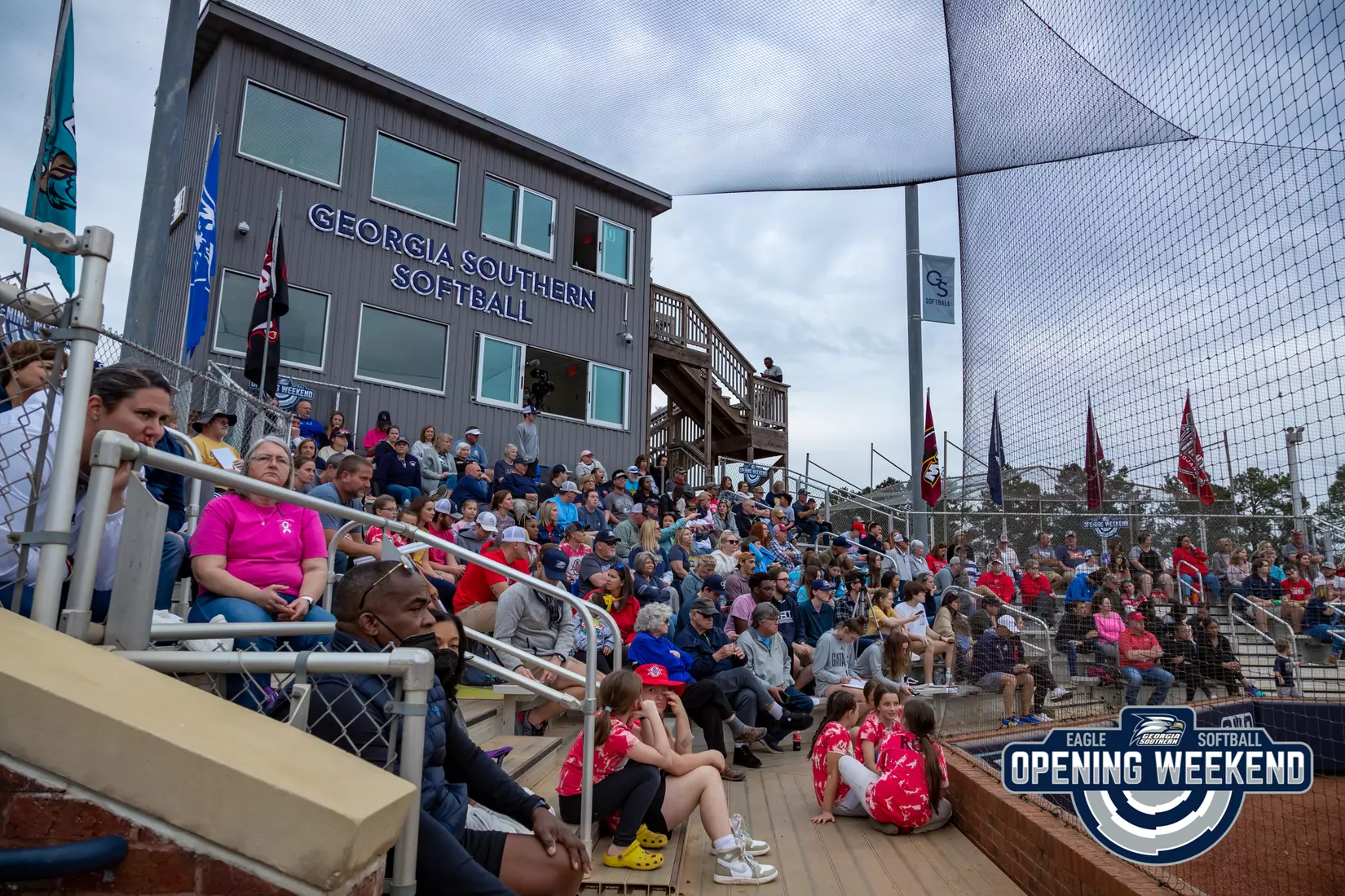STATESBORO, GEORGIA - FEBRUARY 12: Georgia Southern Softball faces the Radford Highlanders at Eagle Field on February 12, 2022 in Statesboro, Georgia