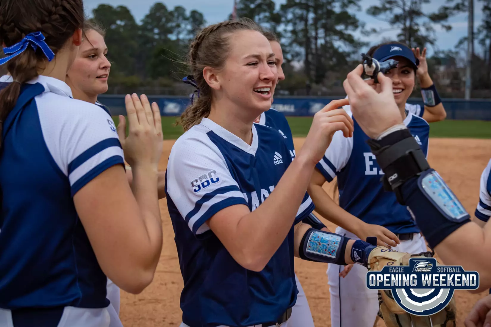 STATESBORO, GEORGIA - FEBRUARY 12: Georgia Southern Softball faces the Radford Highlanders at Eagle Field on February 12, 2022 in Statesboro, Georgia