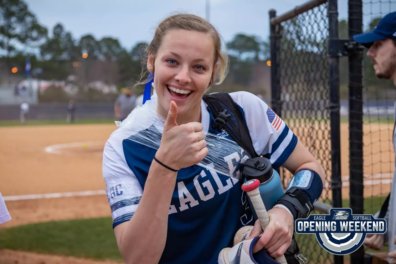 STATESBORO, GEORGIA - FEBRUARY 12: Georgia Southern Softball faces the Radford Highlanders at Eagle Field on February 12, 2022 in Statesboro, Georgia