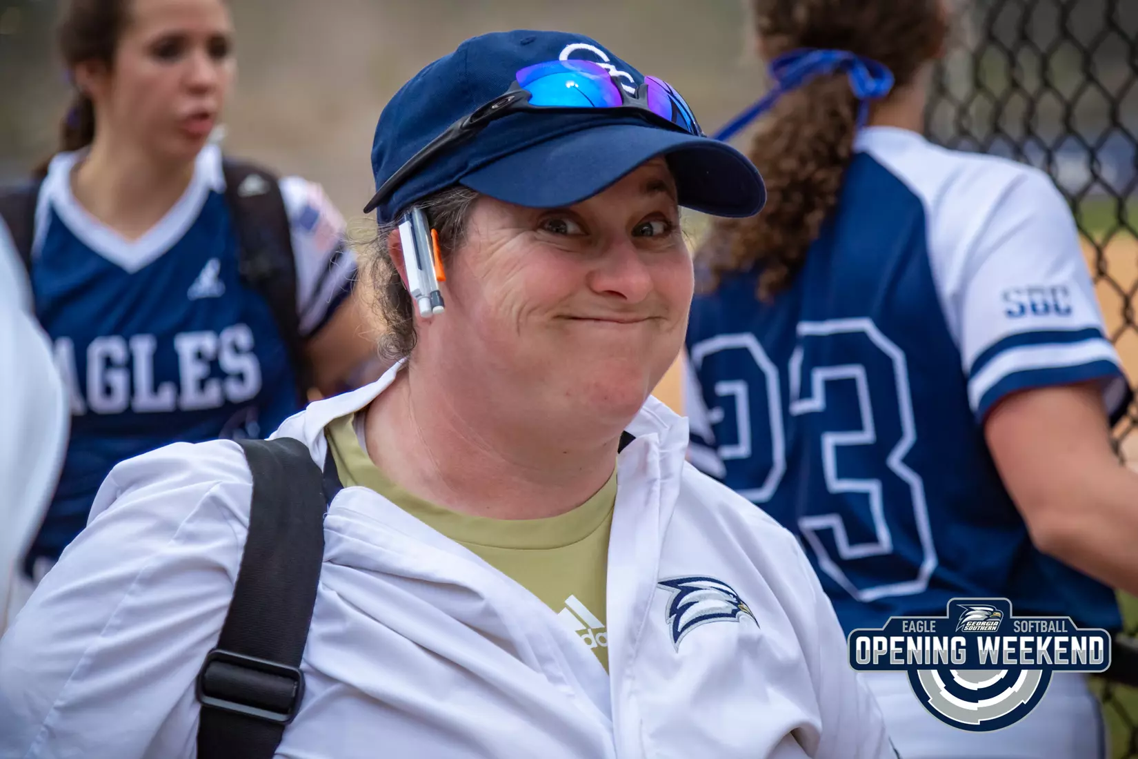 STATESBORO, GEORGIA - FEBRUARY 12: Georgia Southern Softball faces the Radford Highlanders at Eagle Field on February 12, 2022 in Statesboro, Georgia