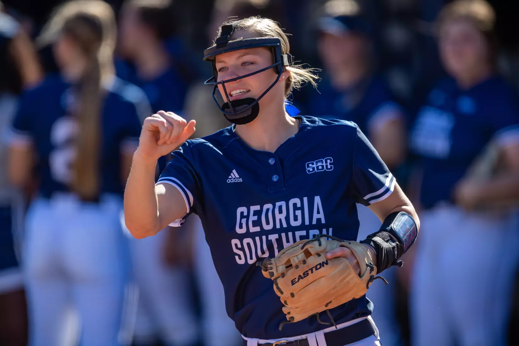 STATESBORO, GEORGIA - FEBRUARY 18: Georgia Southern Softball faces the Maine Black Bears at Eagle Field on February 18, 2022 in Statesboro, Georgia