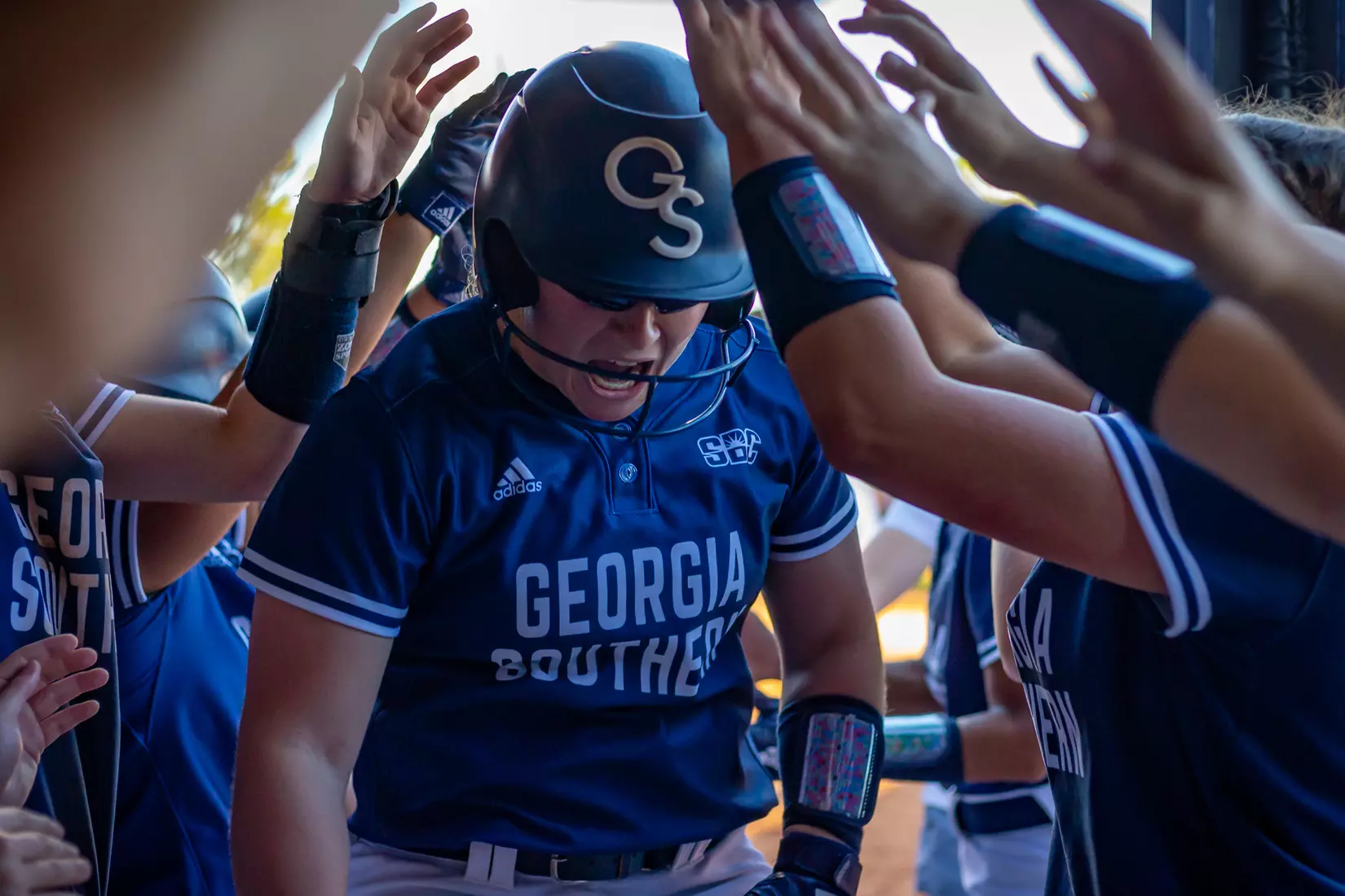 STATESBORO, GEORGIA - FEBRUARY 18: Georgia Southern Softball faces the Maine Black Bears at Eagle Field on February 18, 2022 in Statesboro, Georgia