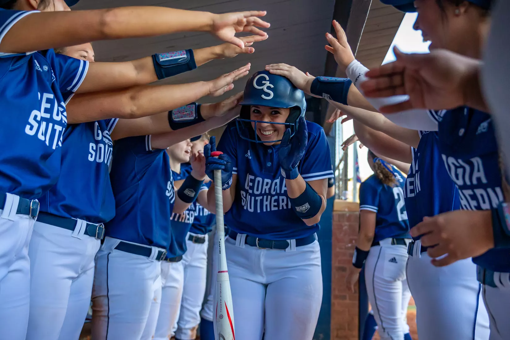 STATESBORO, GEORGIA - FEBRUARY 18: Georgia Southern Softball faces the Maine Black Bears at Eagle Field on February 18, 2022 in Statesboro, Georgia