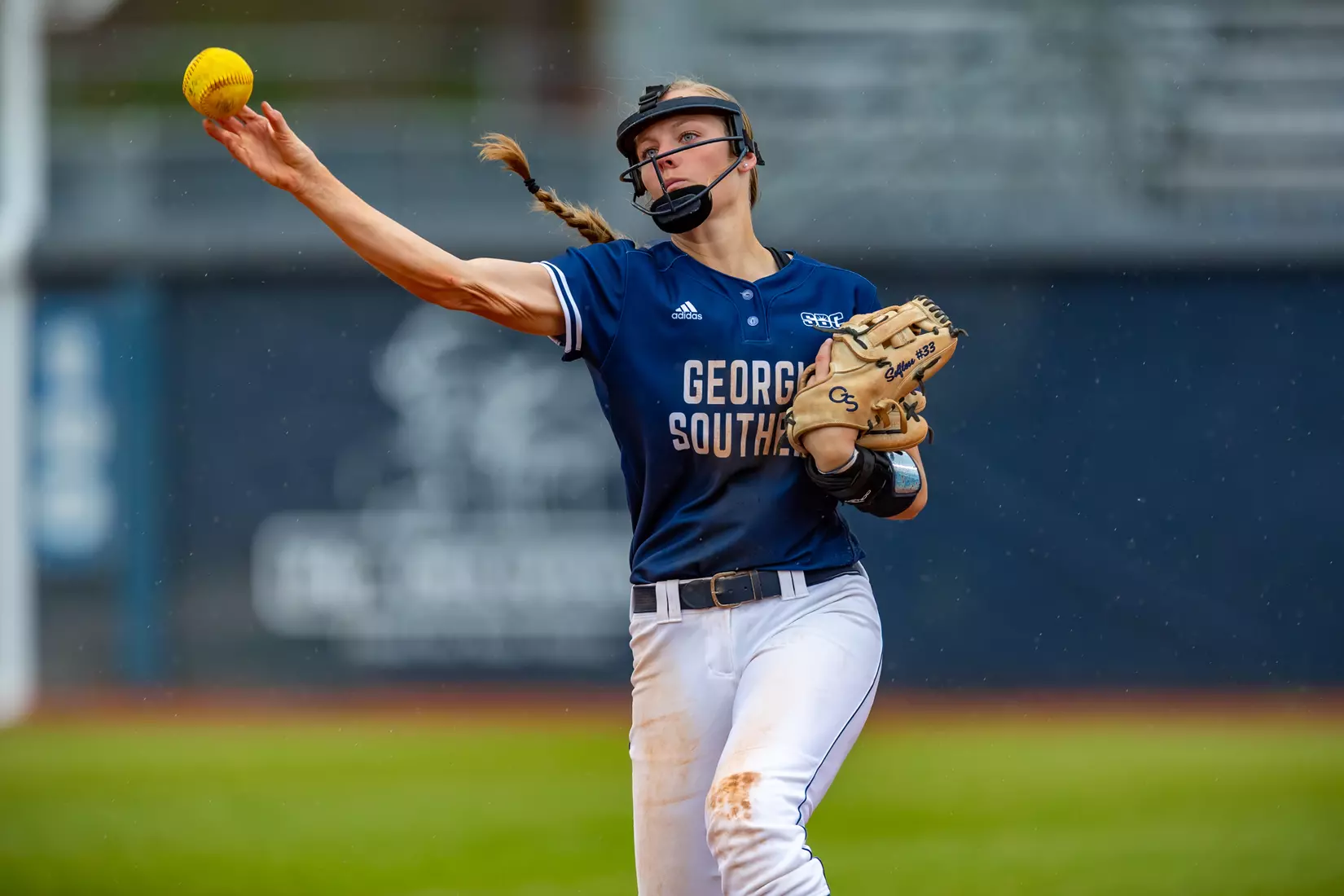 STATESBORO, GEORGIA - MARCH 19: Georgia Southern Eagles Softball faces the Louisiana Ragin’ Cajuns at the Eagle Softball Field on March 19, 2022 in Statesboro, Georgia.