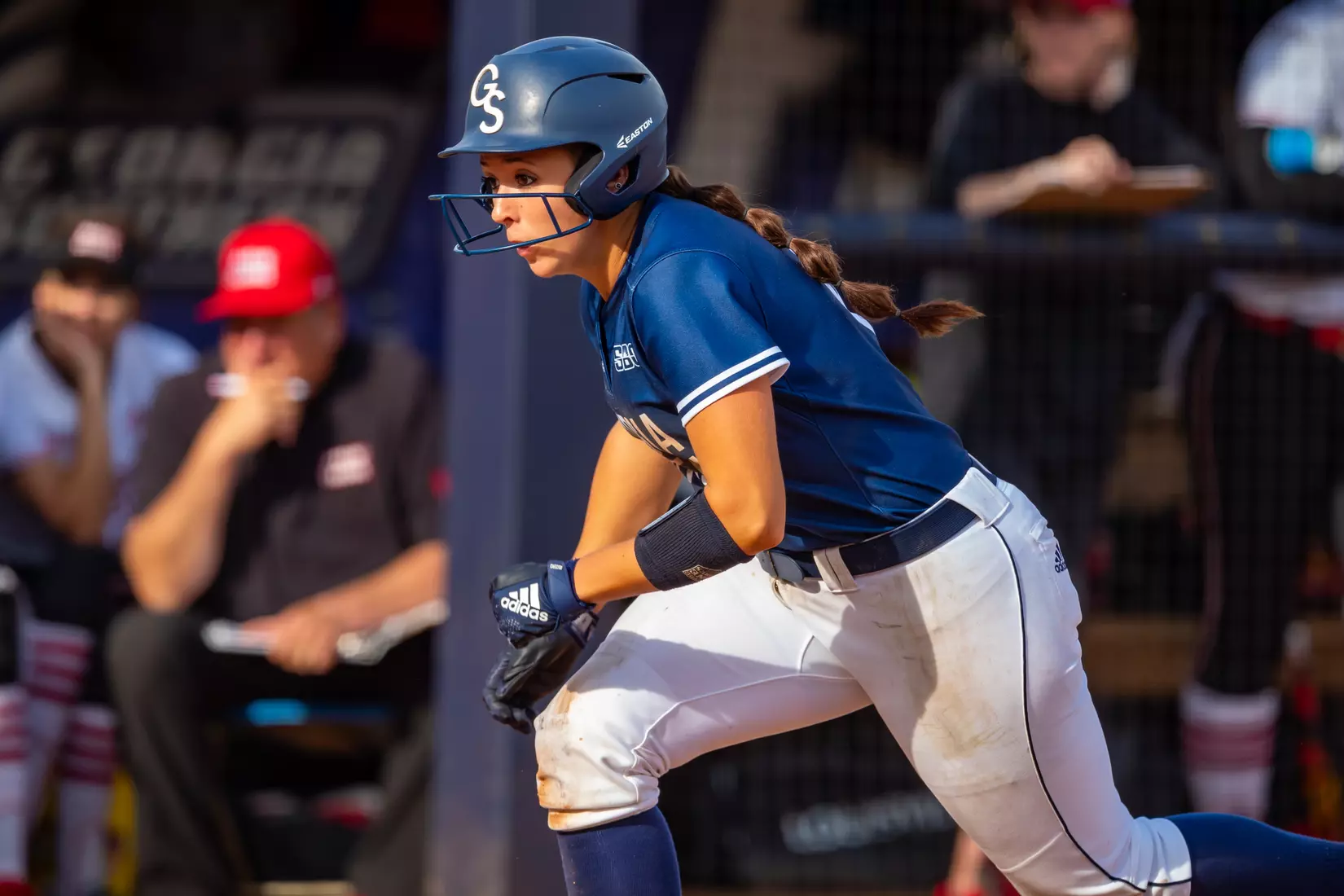 STATESBORO, GEORGIA - MARCH 19: Georgia Southern Eagles Softball faces the Louisiana Ragin’ Cajuns at the Eagle Softball Field on March 19, 2022 in Statesboro, Georgia.