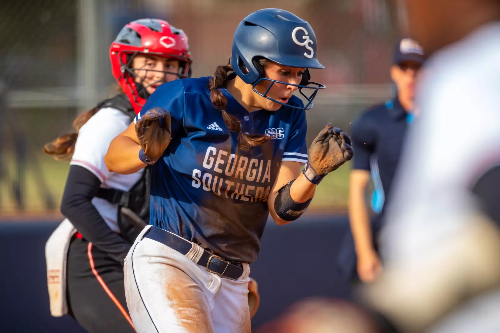 STATESBORO, GEORGIA - MARCH 19: Georgia Southern Eagles Softball faces the Louisiana Ragin’ Cajuns at the Eagle Softball Field on March 19, 2022 in Statesboro, Georgia.