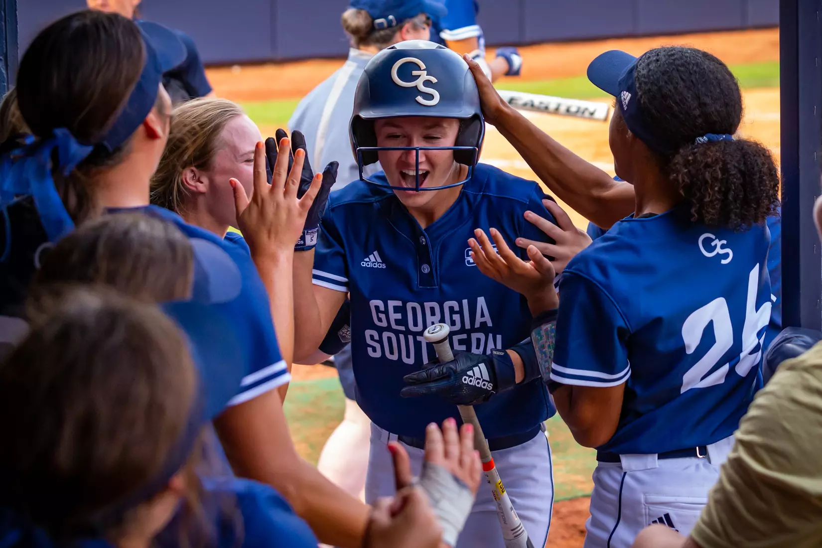 STATESBORO, GEORGIA - MARCH 19: Georgia Southern Eagles Softball faces the Louisiana Ragin’ Cajuns at the Eagle Softball Field on March 19, 2022 in Statesboro, Georgia.