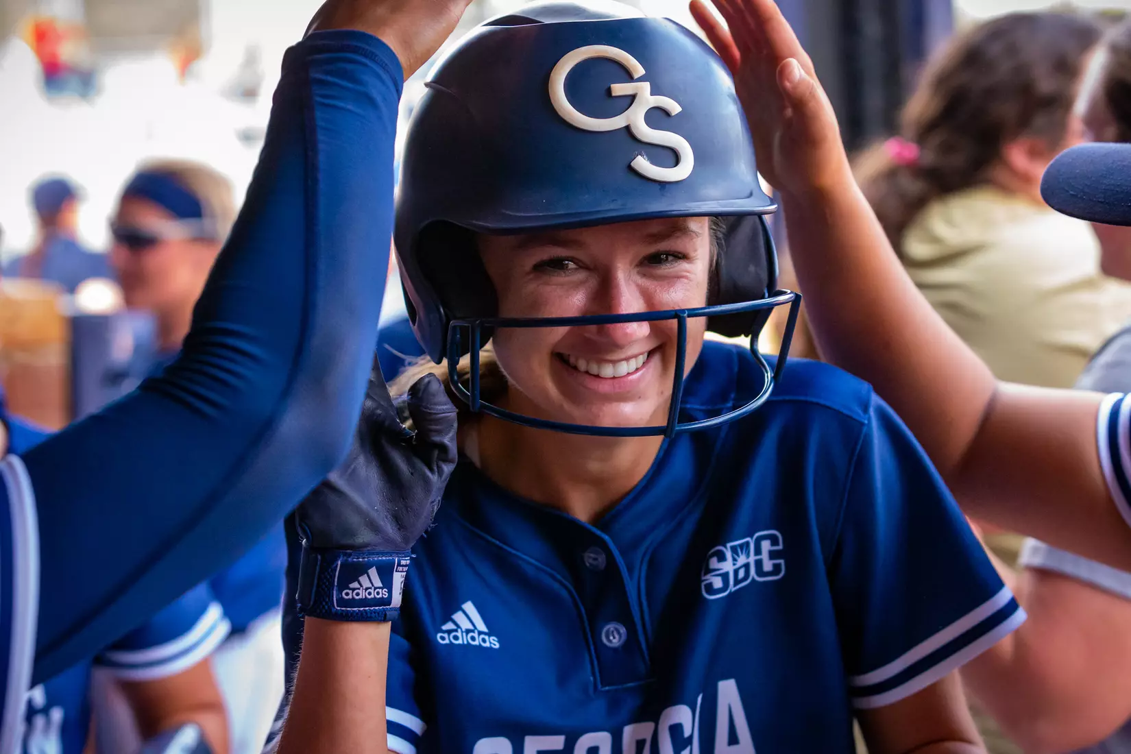 STATESBORO, GEORGIA - MARCH 19: Georgia Southern Eagles Softball faces the Louisiana Ragin’ Cajuns at the Eagle Softball Field on March 19, 2022 in Statesboro, Georgia.