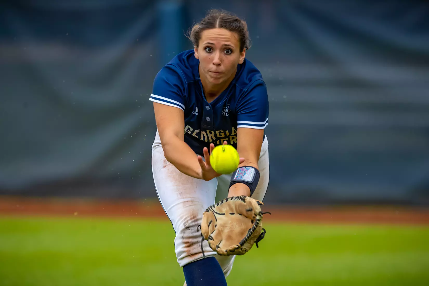 STATESBORO, GEORGIA - MARCH 19: Georgia Southern Eagles Softball faces the Louisiana Ragin’ Cajuns at the Eagle Softball Field on March 19, 2022 in Statesboro, Georgia.