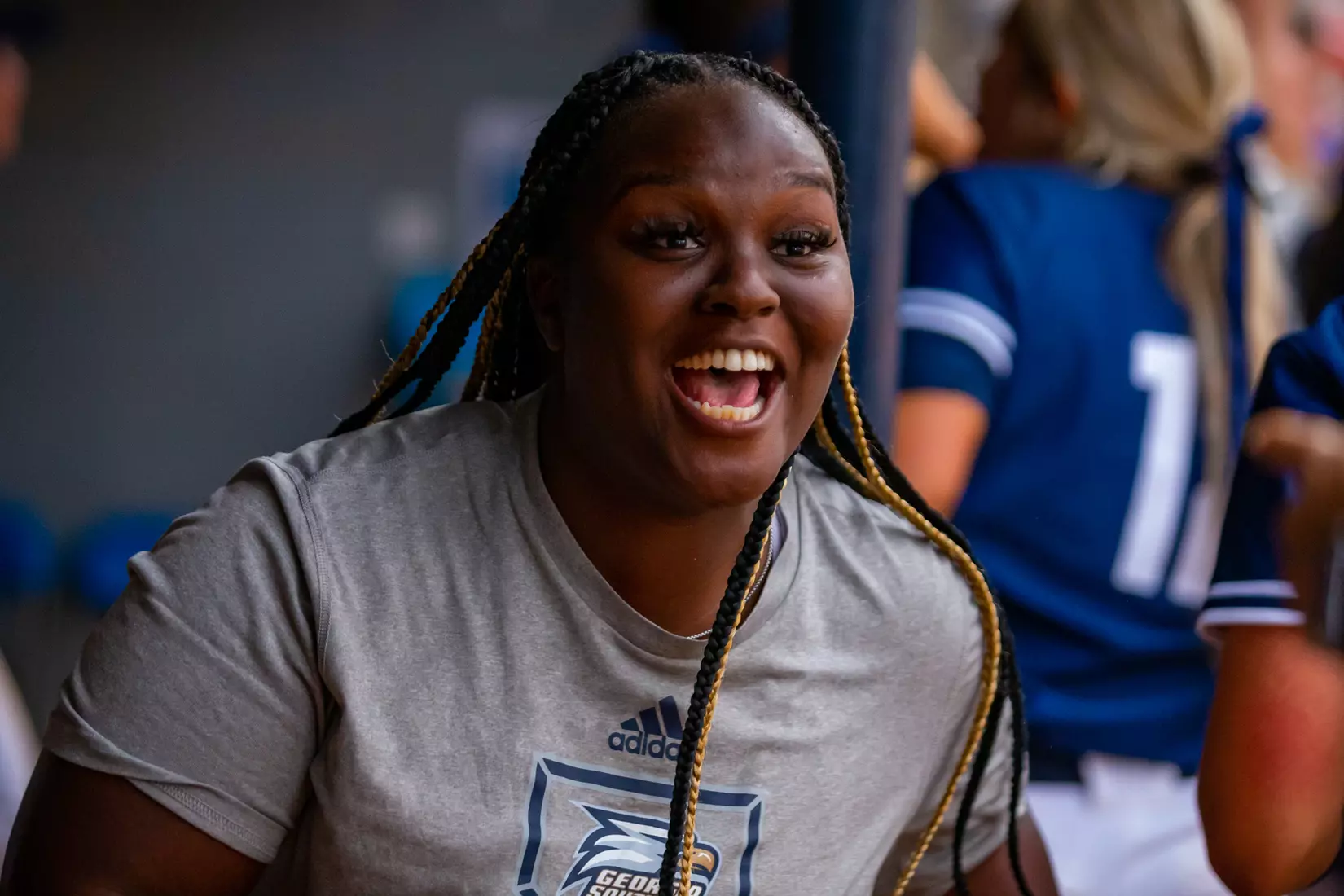 STATESBORO, GEORGIA - MARCH 19: Georgia Southern Eagles Softball faces the Louisiana Ragin’ Cajuns at the Eagle Softball Field on March 19, 2022 in Statesboro, Georgia.