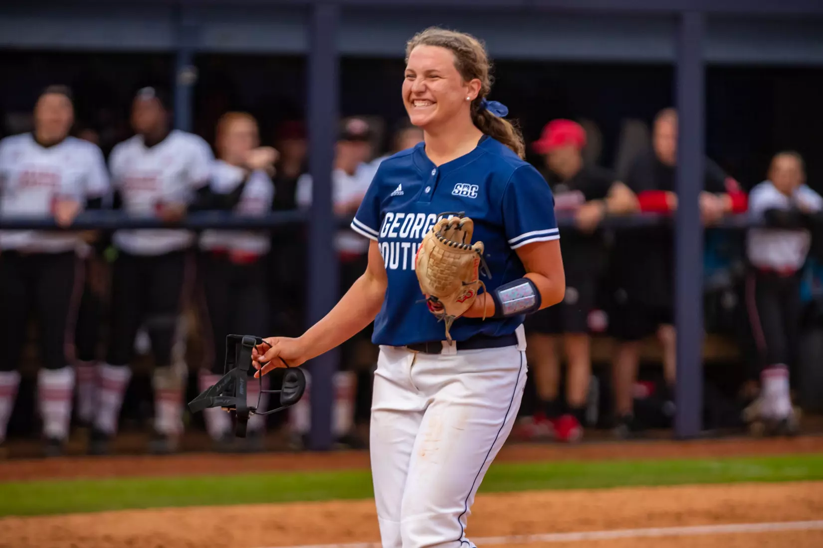 STATESBORO, GEORGIA - MARCH 19: Georgia Southern Eagles Softball faces the Louisiana Ragin’ Cajuns at the Eagle Softball Field on March 19, 2022 in Statesboro, Georgia.