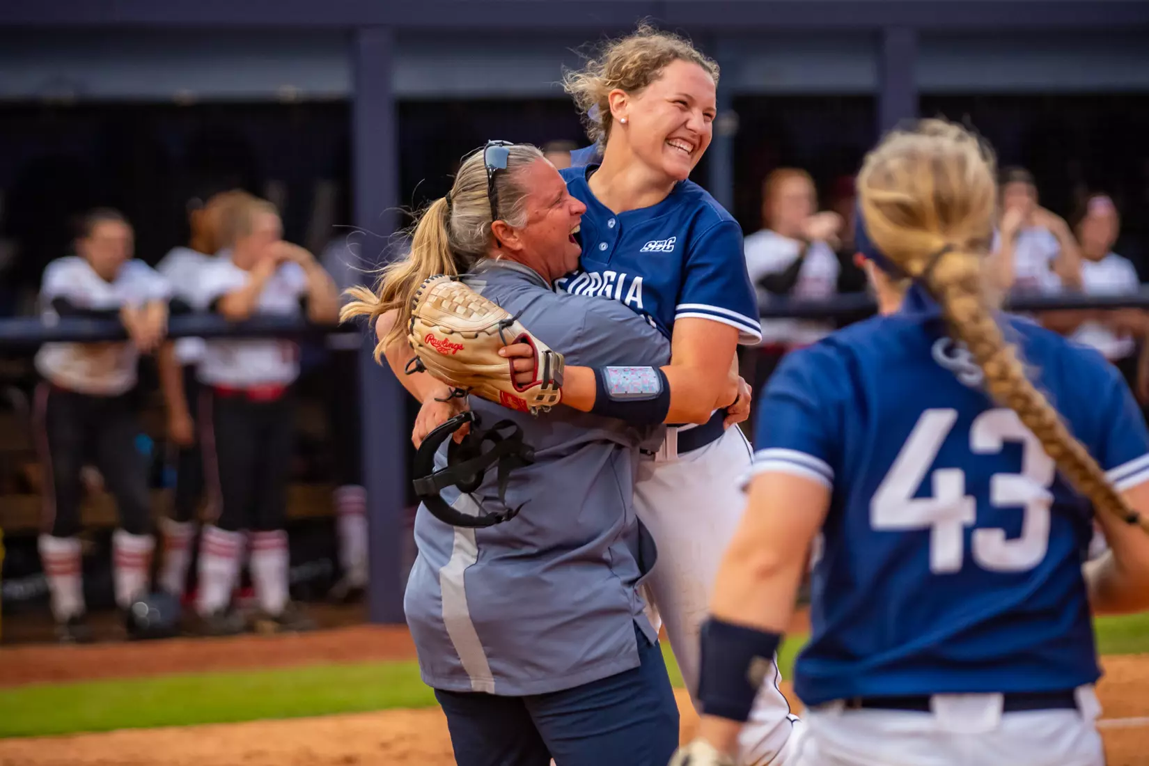 STATESBORO, GEORGIA - MARCH 19: Georgia Southern Eagles Softball faces the Louisiana Ragin’ Cajuns at the Eagle Softball Field on March 19, 2022 in Statesboro, Georgia.