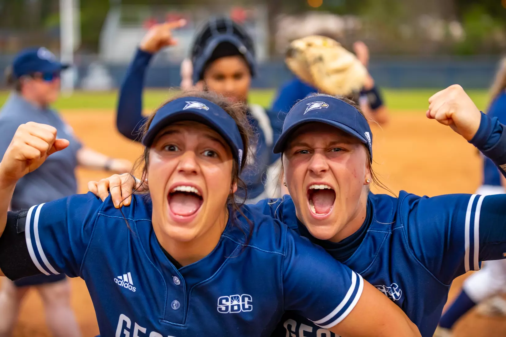 STATESBORO, GEORGIA - MARCH 19: Georgia Southern Eagles Softball faces the Louisiana Ragin’ Cajuns at the Eagle Softball Field on March 19, 2022 in Statesboro, Georgia.