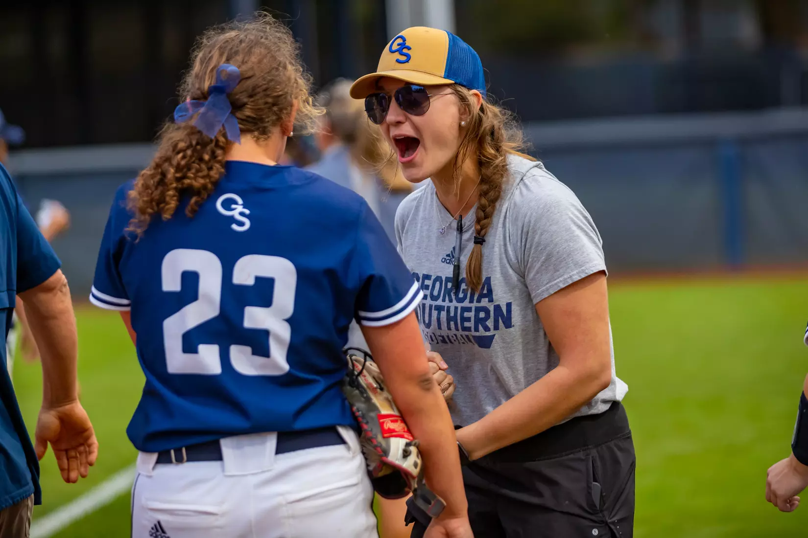 STATESBORO, GEORGIA - MARCH 19: Georgia Southern Eagles Softball faces the Louisiana Ragin’ Cajuns at the Eagle Softball Field on March 19, 2022 in Statesboro, Georgia.