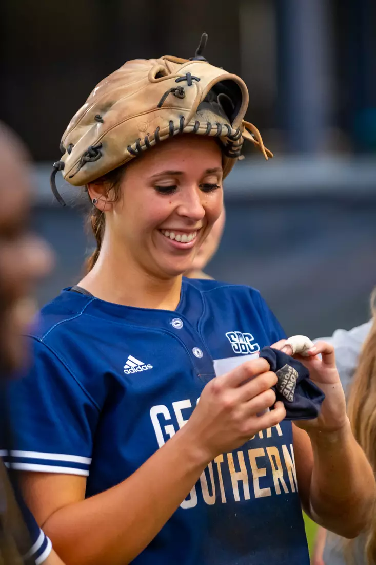 STATESBORO, GEORGIA - MARCH 19: Georgia Southern Eagles Softball faces the Louisiana Ragin’ Cajuns at the Eagle Softball Field on March 19, 2022 in Statesboro, Georgia.