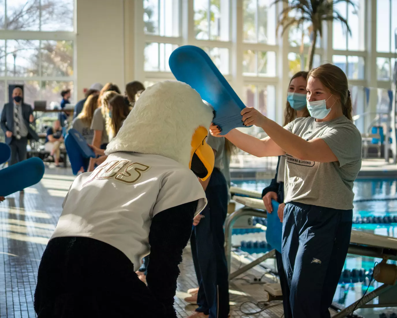 STATESBORO, GEORGIA - JANUARY 29: Georgia Southern Swimming & Diving plays host to the North Florida Ospreys and SCAD Bees at the RAC Pool on January 29, 2022 in Statesboro, Georgia