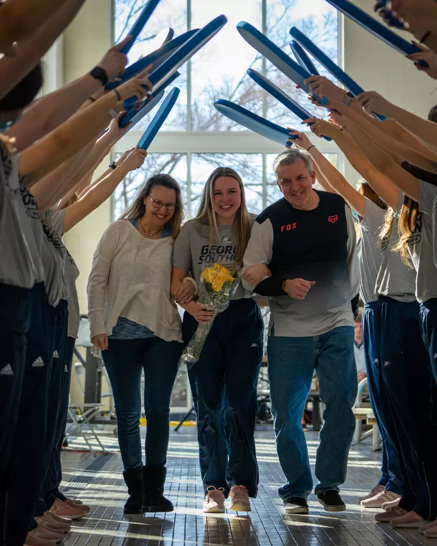STATESBORO, GEORGIA - JANUARY 29: Georgia Southern Swimming & Diving plays host to the North Florida Ospreys and SCAD Bees at the RAC Pool on January 29, 2022 in Statesboro, Georgia