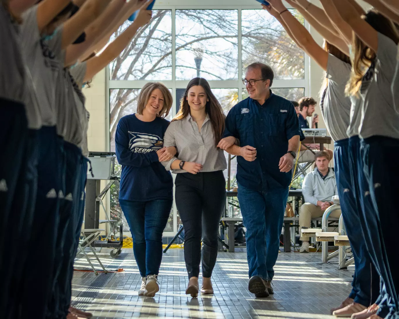 STATESBORO, GEORGIA - JANUARY 29: Georgia Southern Swimming & Diving plays host to the North Florida Ospreys and SCAD Bees at the RAC Pool on January 29, 2022 in Statesboro, Georgia