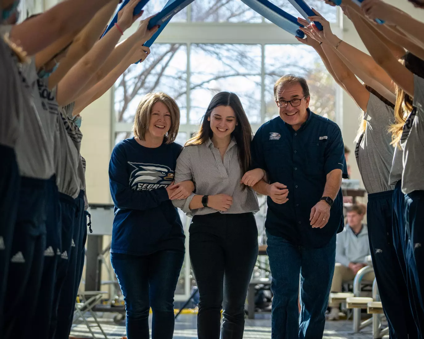 STATESBORO, GEORGIA - JANUARY 29: Georgia Southern Swimming & Diving plays host to the North Florida Ospreys and SCAD Bees at the RAC Pool on January 29, 2022 in Statesboro, Georgia