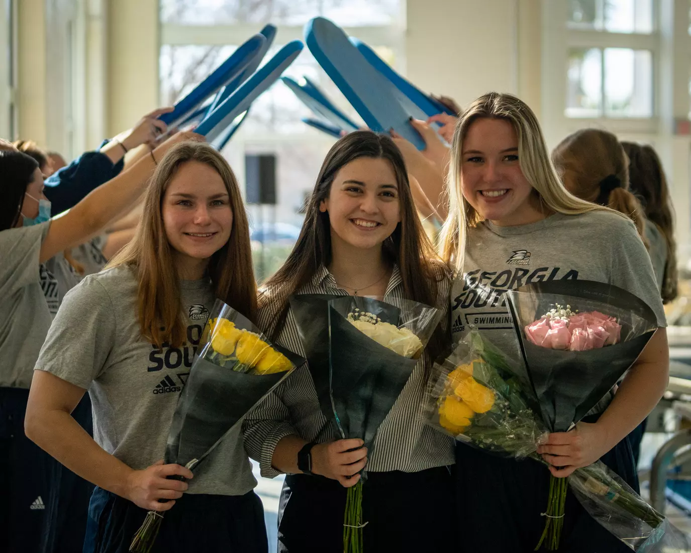 STATESBORO, GEORGIA - JANUARY 29: Georgia Southern Swimming & Diving plays host to the North Florida Ospreys and SCAD Bees at the RAC Pool on January 29, 2022 in Statesboro, Georgia
