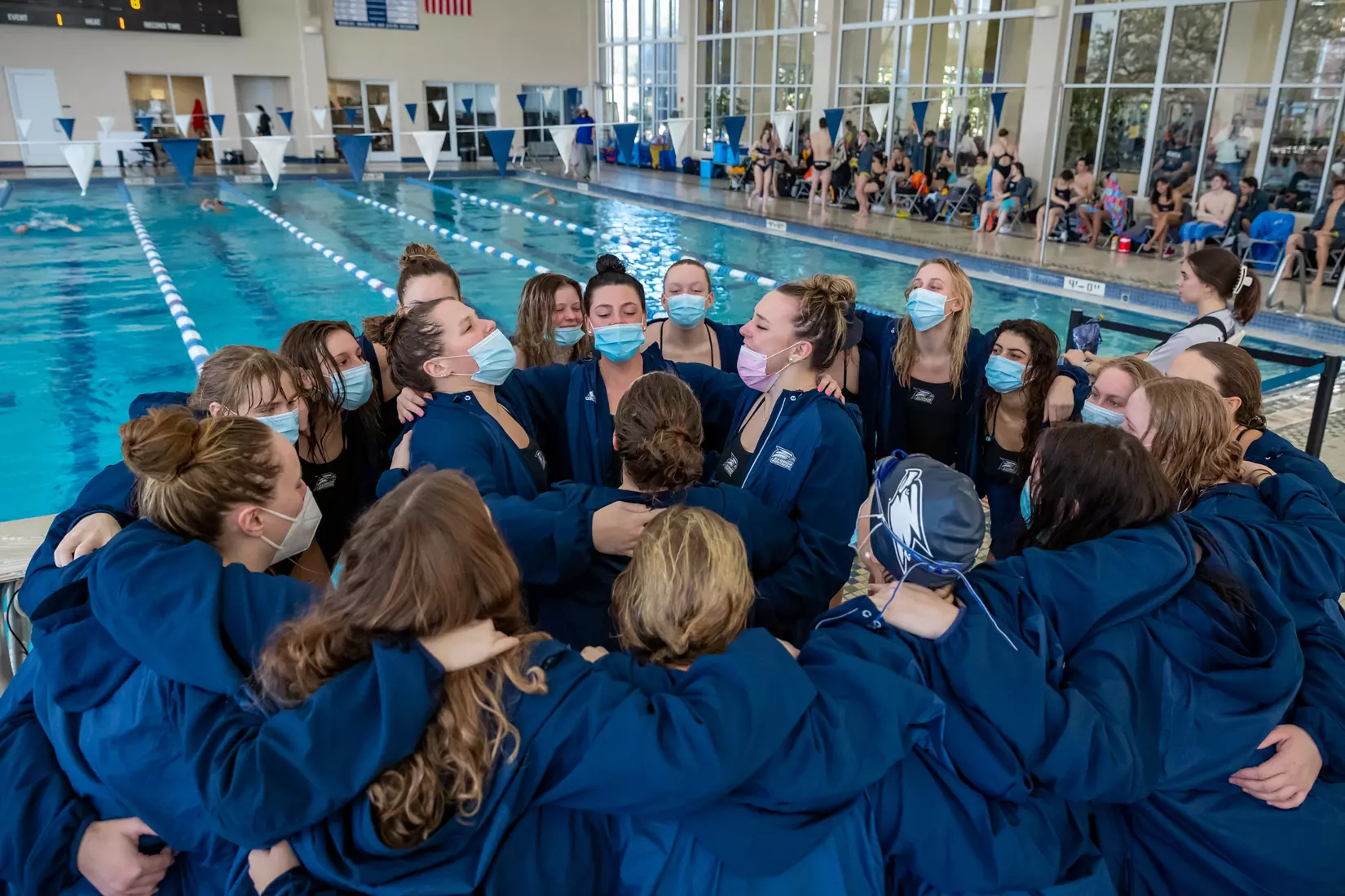 STATESBORO, GEORGIA - JANUARY 29: Georgia Southern Swimming & Diving plays host to the North Florida Ospreys and SCAD Bees at the RAC Pool on January 29, 2022 in Statesboro, Georgia