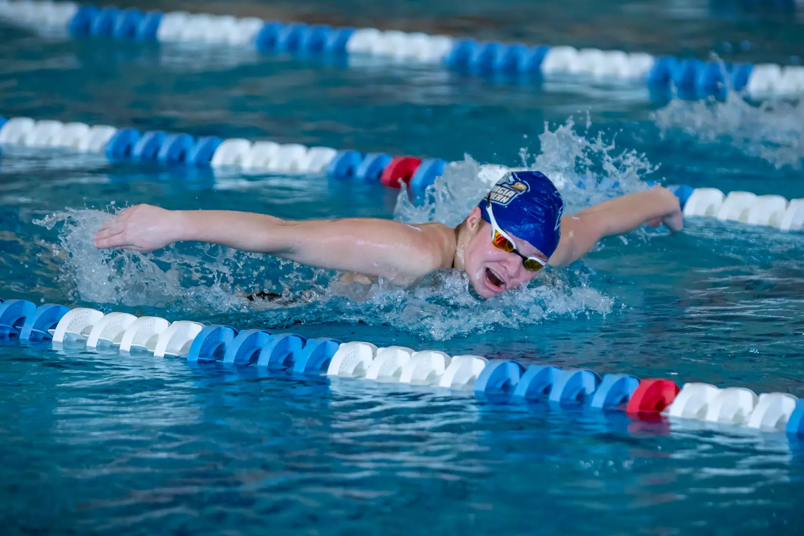STATESBORO, GEORGIA - JANUARY 29: Georgia Southern Swimming & Diving plays host to the North Florida Ospreys and SCAD Bees at the RAC Pool on January 29, 2022 in Statesboro, Georgia