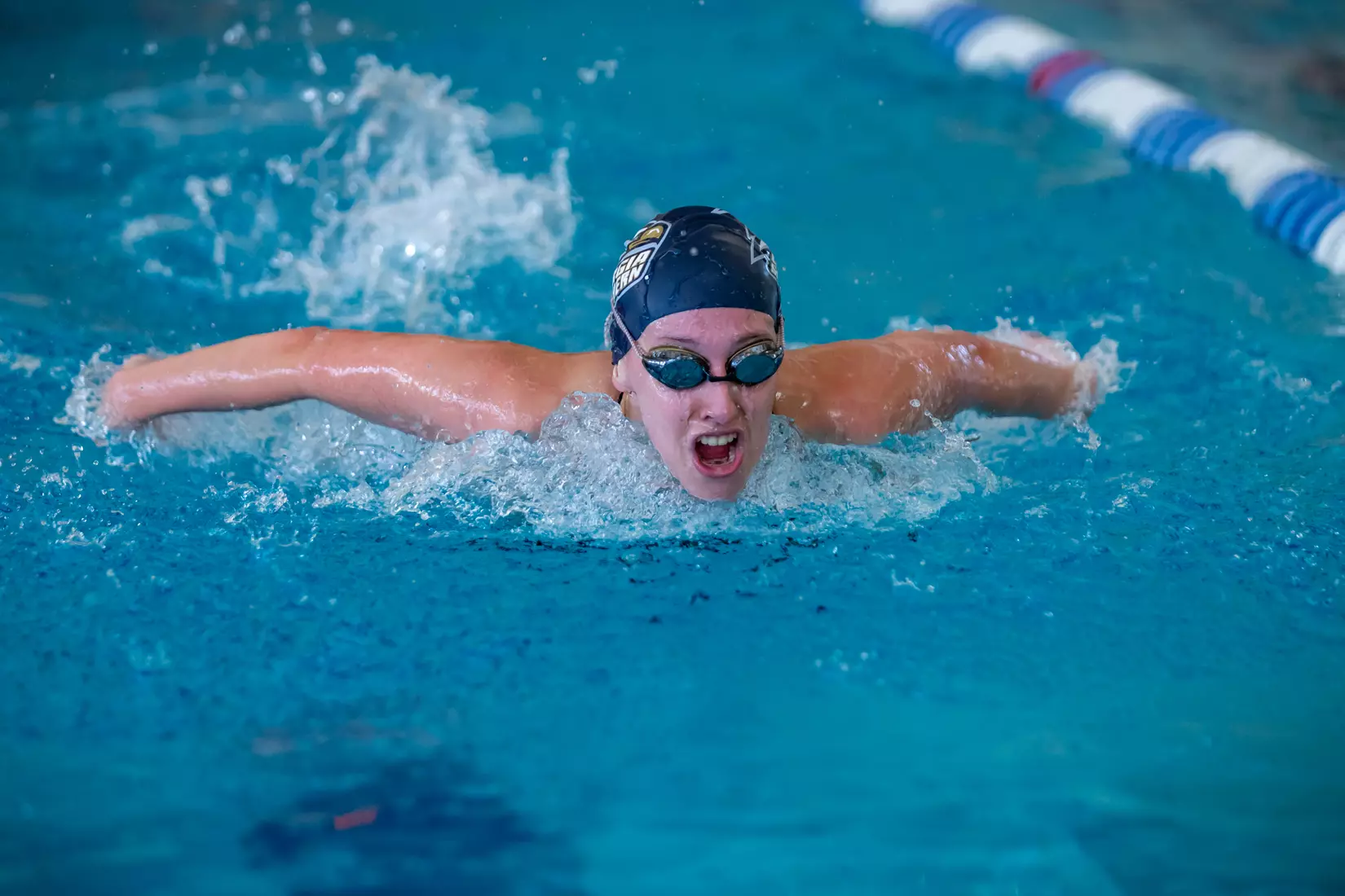 STATESBORO, GEORGIA - JANUARY 29: Georgia Southern Swimming & Diving plays host to the North Florida Ospreys and SCAD Bees at the RAC Pool on January 29, 2022 in Statesboro, Georgia