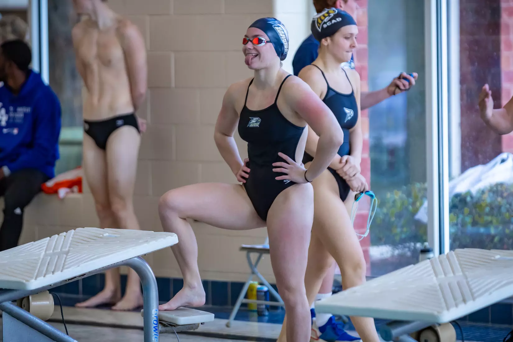 STATESBORO, GEORGIA - JANUARY 29: Georgia Southern Swimming & Diving plays host to the North Florida Ospreys and SCAD Bees at the RAC Pool on January 29, 2022 in Statesboro, Georgia