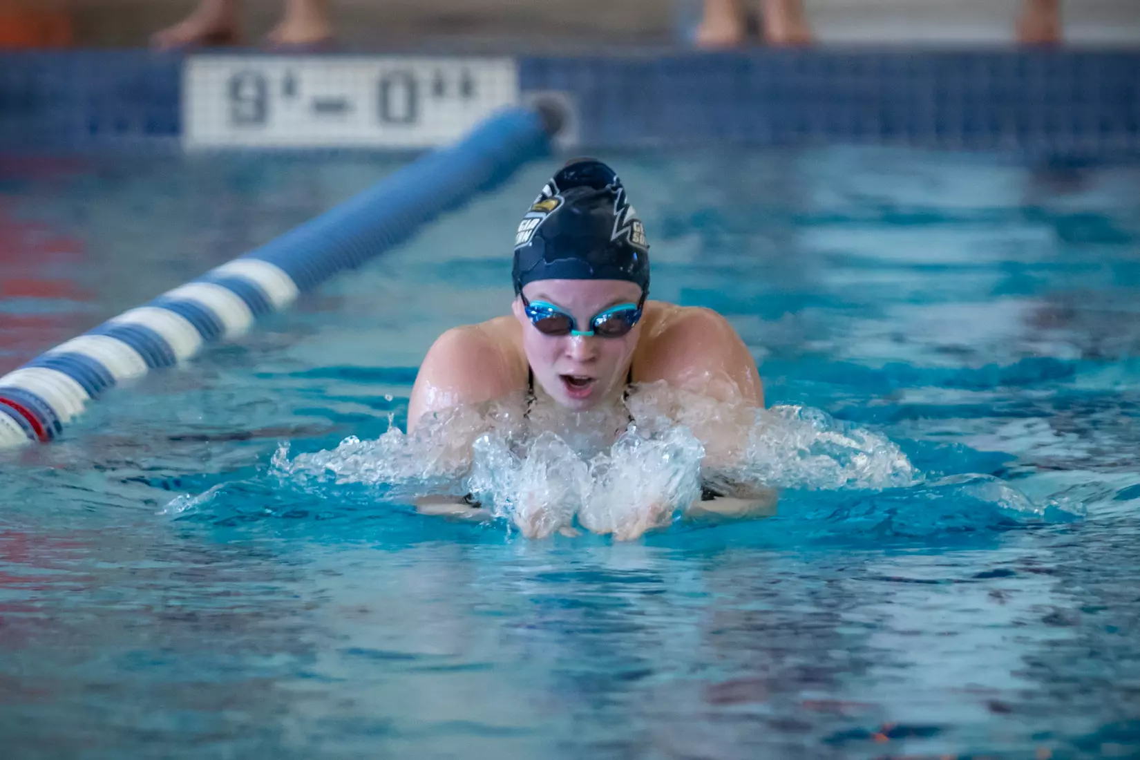 STATESBORO, GEORGIA - JANUARY 29: Georgia Southern Swimming & Diving plays host to the North Florida Ospreys and SCAD Bees at the RAC Pool on January 29, 2022 in Statesboro, Georgia