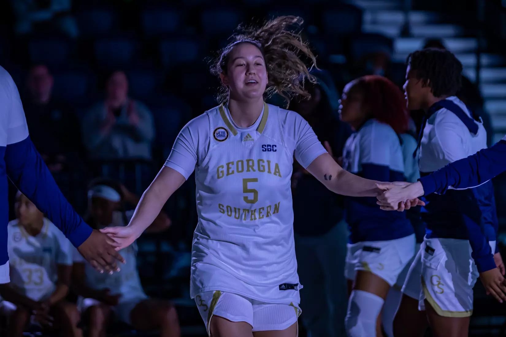 STATESBORO, GEORGIA - JANUARY 13: Georgia Southern Women’s Basketball faces the Texas State Bobcats at Hanner Fieldhouse on January 13, 2022 in Statesboro, Georgia