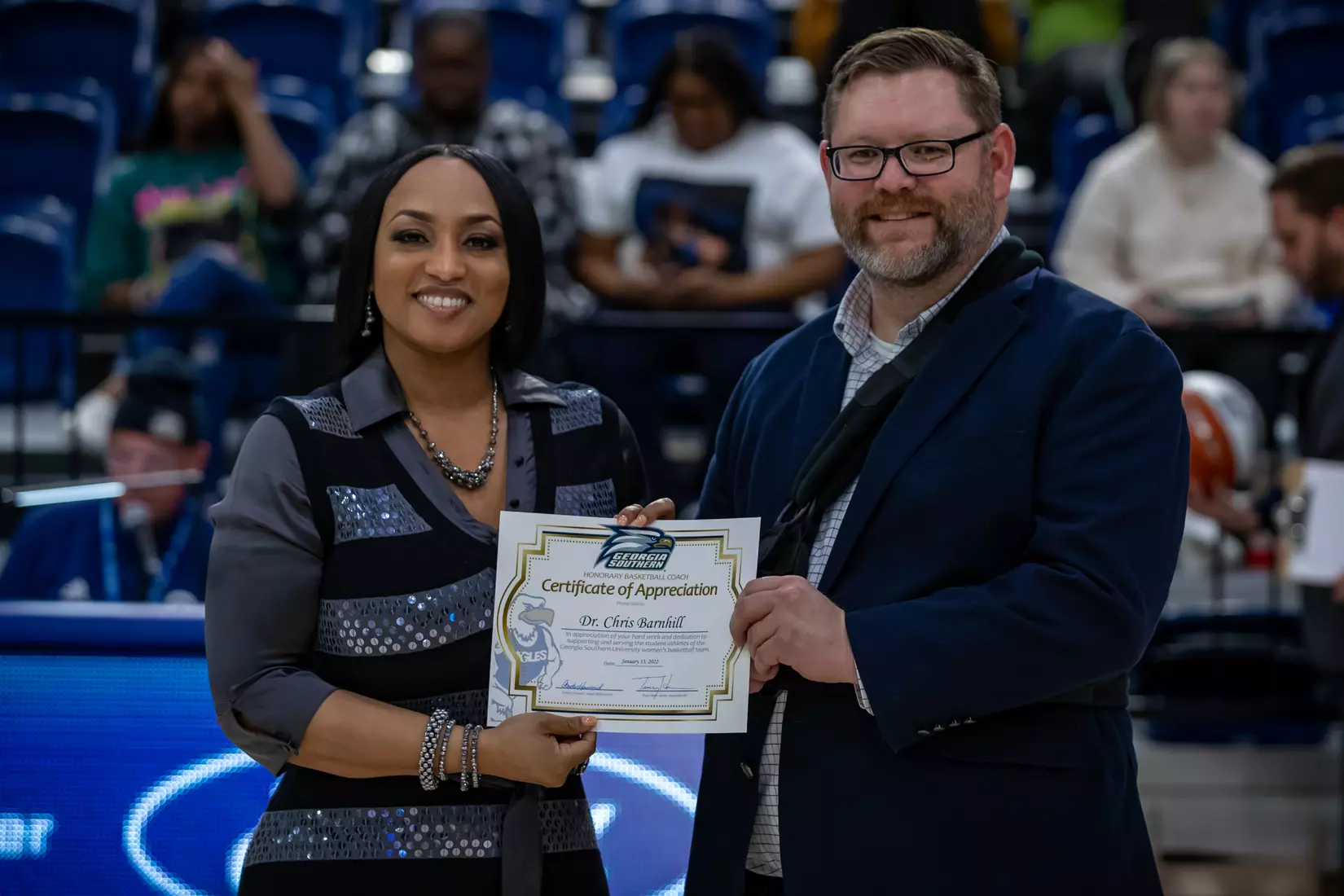 STATESBORO, GEORGIA - JANUARY 13: Georgia Southern Women’s Basketball faces the Texas State Bobcats at Hanner Fieldhouse on January 13, 2022 in Statesboro, Georgia