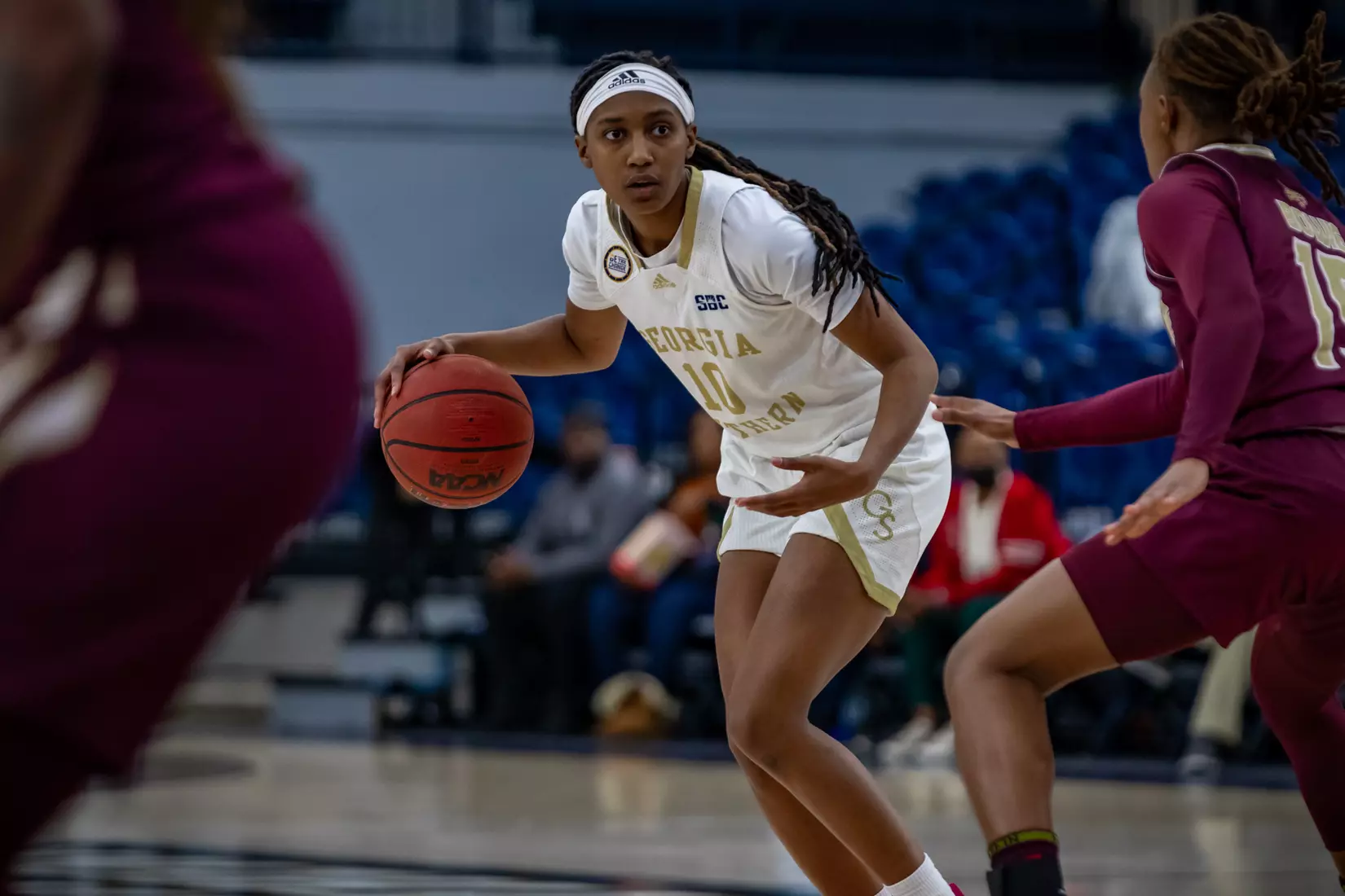 STATESBORO, GEORGIA - JANUARY 13: Georgia Southern Women’s Basketball faces the Texas State Bobcats at Hanner Fieldhouse on January 13, 2022 in Statesboro, Georgia