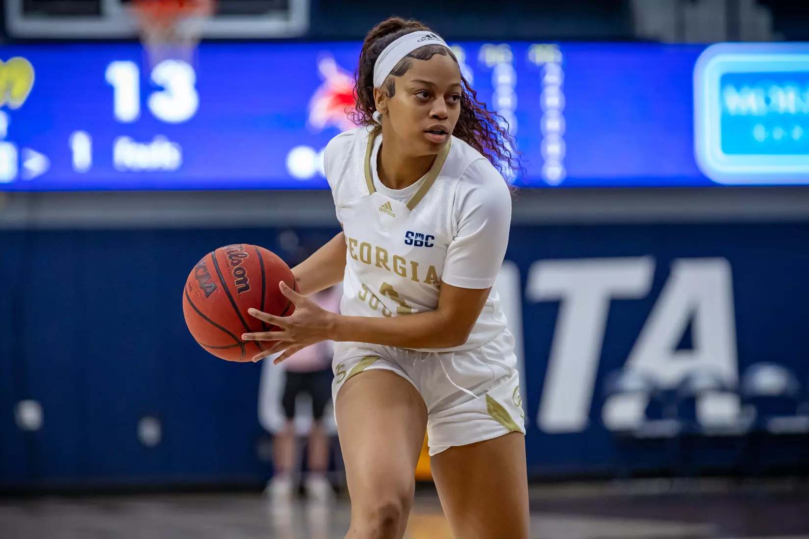 STATESBORO, GEORGIA - JANUARY 13: Georgia Southern Women’s Basketball faces the Texas State Bobcats at Hanner Fieldhouse on January 13, 2022 in Statesboro, Georgia