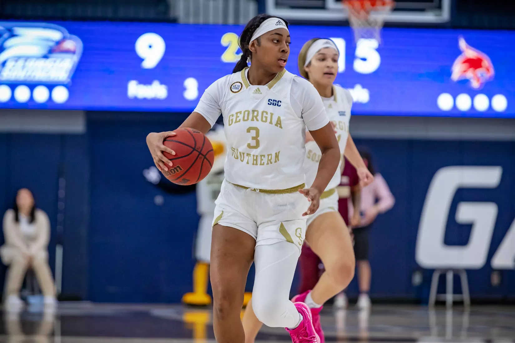 STATESBORO, GEORGIA - JANUARY 13: Georgia Southern Women’s Basketball faces the Texas State Bobcats at Hanner Fieldhouse on January 13, 2022 in Statesboro, Georgia