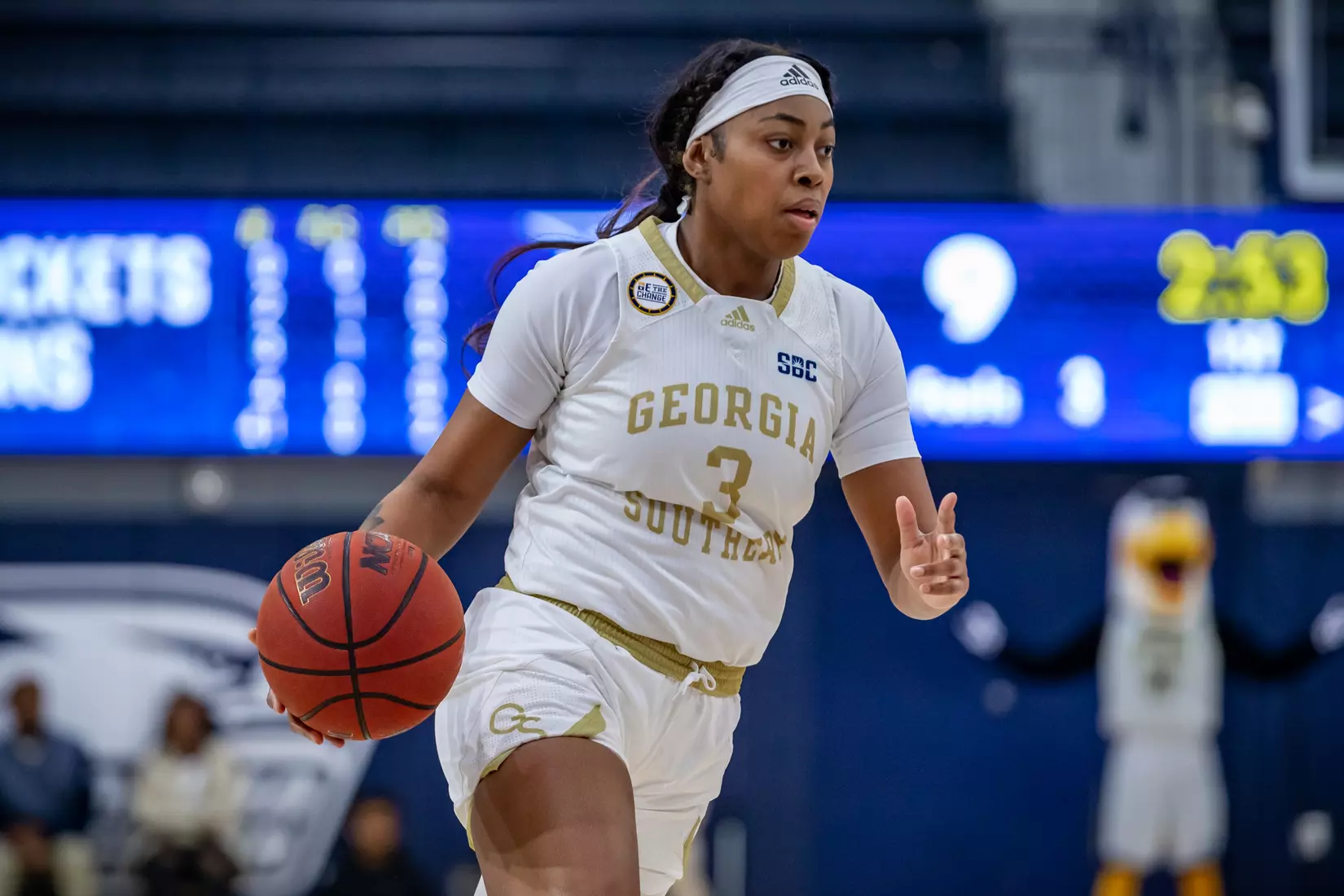 STATESBORO, GEORGIA - JANUARY 13: Georgia Southern Women’s Basketball faces the Texas State Bobcats at Hanner Fieldhouse on January 13, 2022 in Statesboro, Georgia