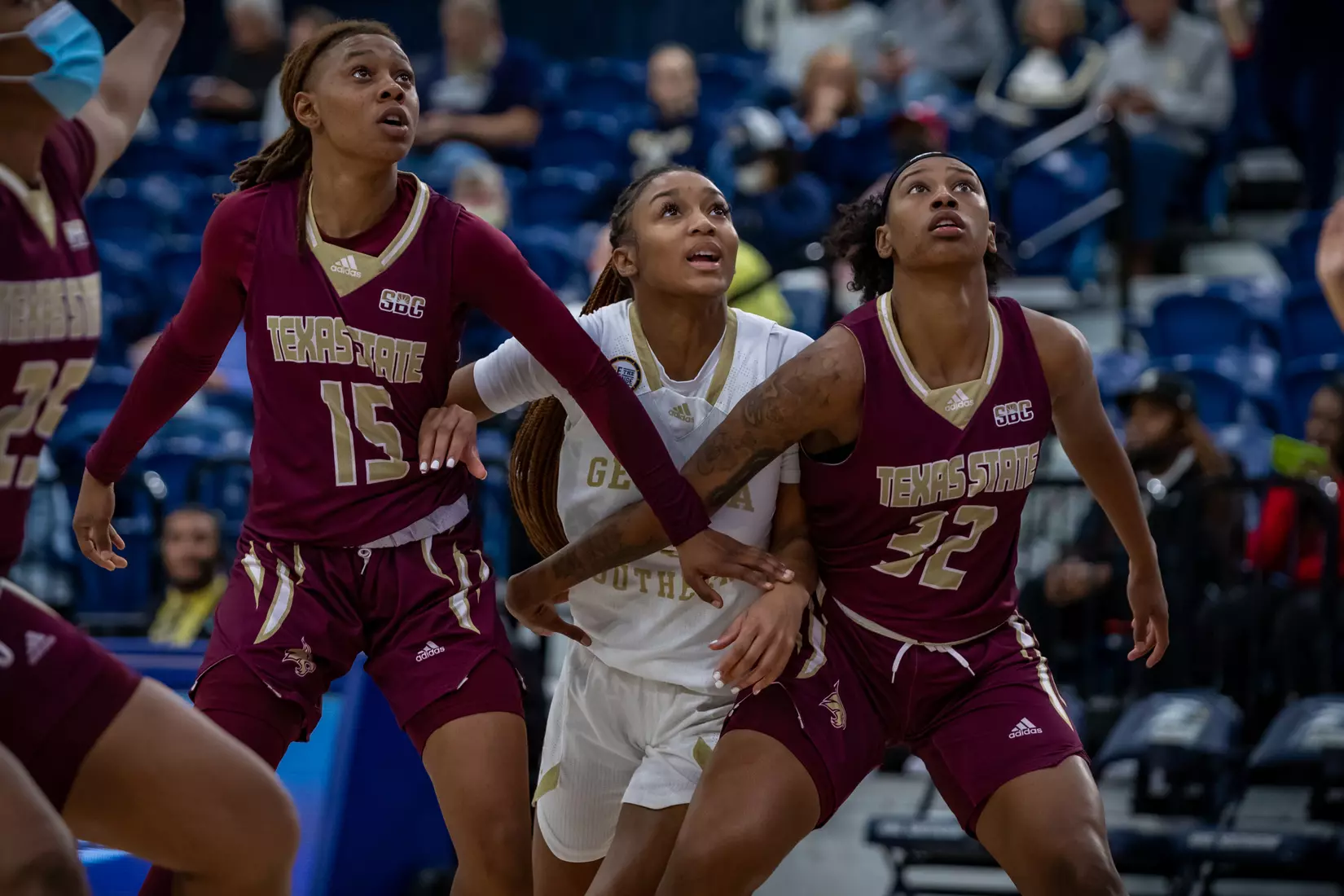 STATESBORO, GEORGIA - JANUARY 13: Georgia Southern Women’s Basketball faces the Texas State Bobcats at Hanner Fieldhouse on January 13, 2022 in Statesboro, Georgia