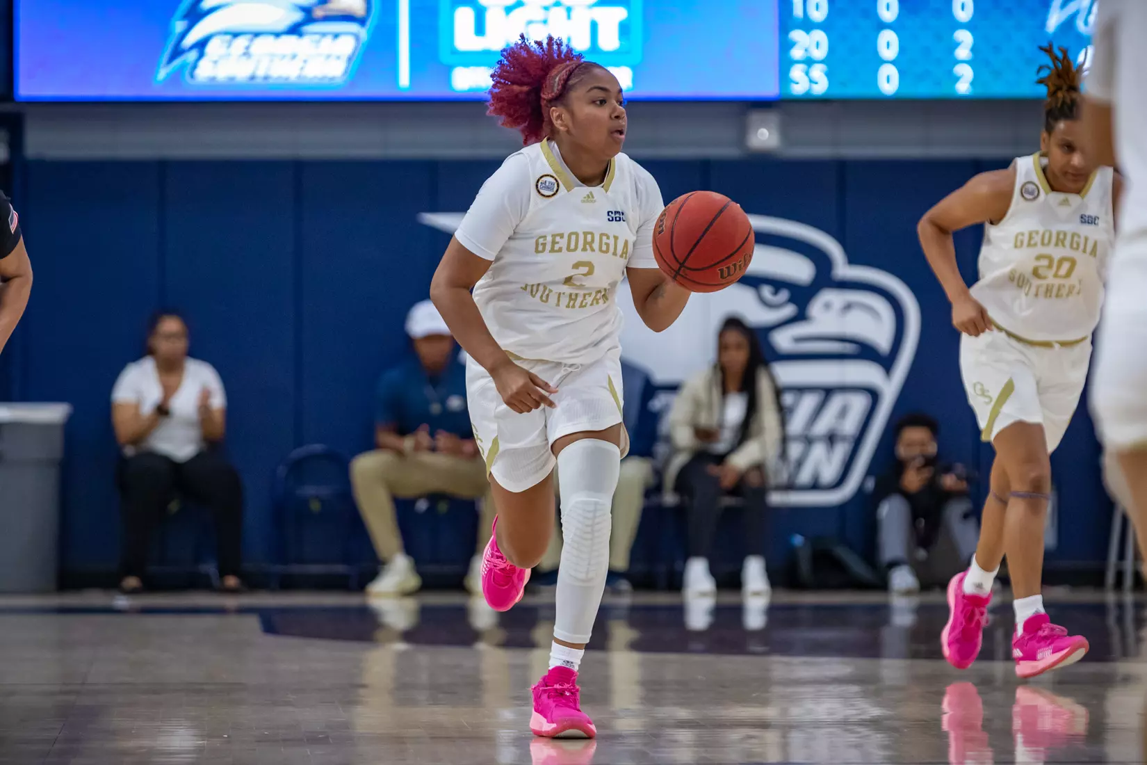 STATESBORO, GEORGIA - JANUARY 13: Georgia Southern Women’s Basketball faces the Texas State Bobcats at Hanner Fieldhouse on January 13, 2022 in Statesboro, Georgia
