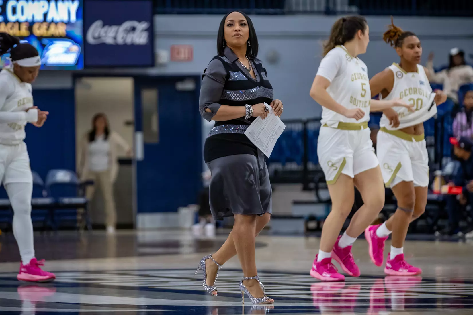 STATESBORO, GEORGIA - JANUARY 13: Georgia Southern Women’s Basketball faces the Texas State Bobcats at Hanner Fieldhouse on January 13, 2022 in Statesboro, Georgia