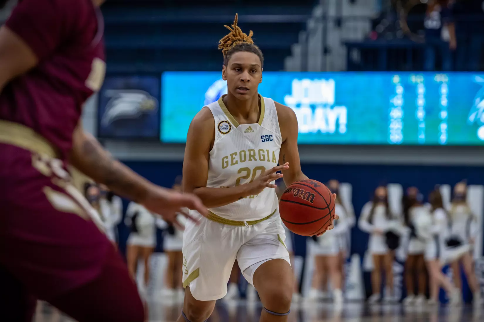 STATESBORO, GEORGIA - JANUARY 13: Georgia Southern Women’s Basketball faces the Texas State Bobcats at Hanner Fieldhouse on January 13, 2022 in Statesboro, Georgia