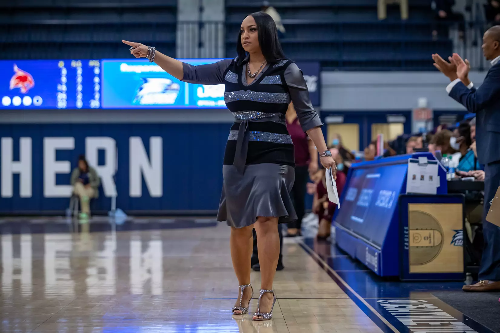 STATESBORO, GEORGIA - JANUARY 13: Georgia Southern Women’s Basketball faces the Texas State Bobcats at Hanner Fieldhouse on January 13, 2022 in Statesboro, Georgia