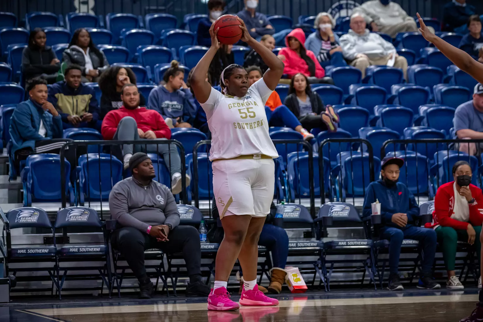 STATESBORO, GEORGIA - JANUARY 13: Georgia Southern Women’s Basketball faces the Texas State Bobcats at Hanner Fieldhouse on January 13, 2022 in Statesboro, Georgia