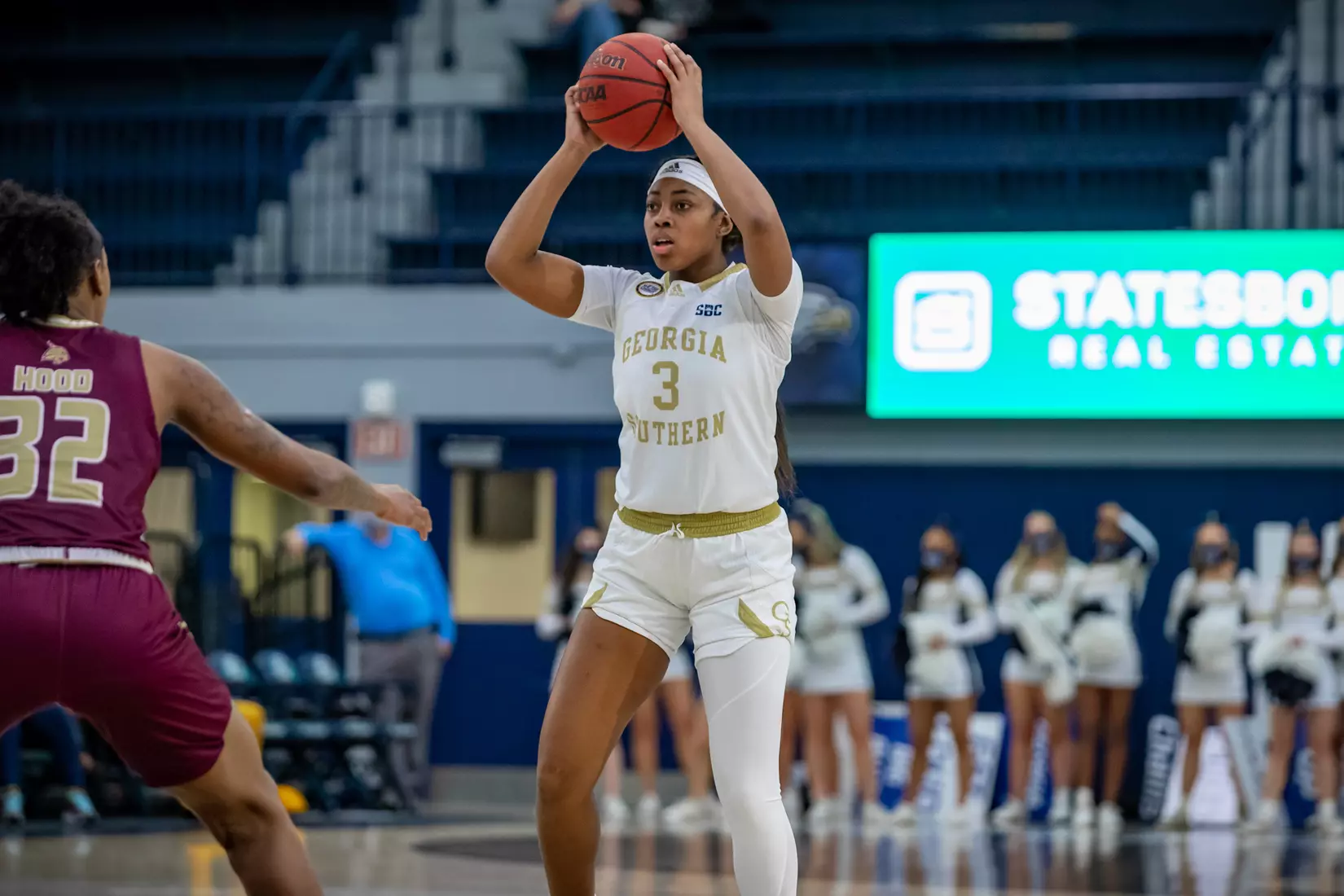 STATESBORO, GEORGIA - JANUARY 13: Georgia Southern Women’s Basketball faces the Texas State Bobcats at Hanner Fieldhouse on January 13, 2022 in Statesboro, Georgia