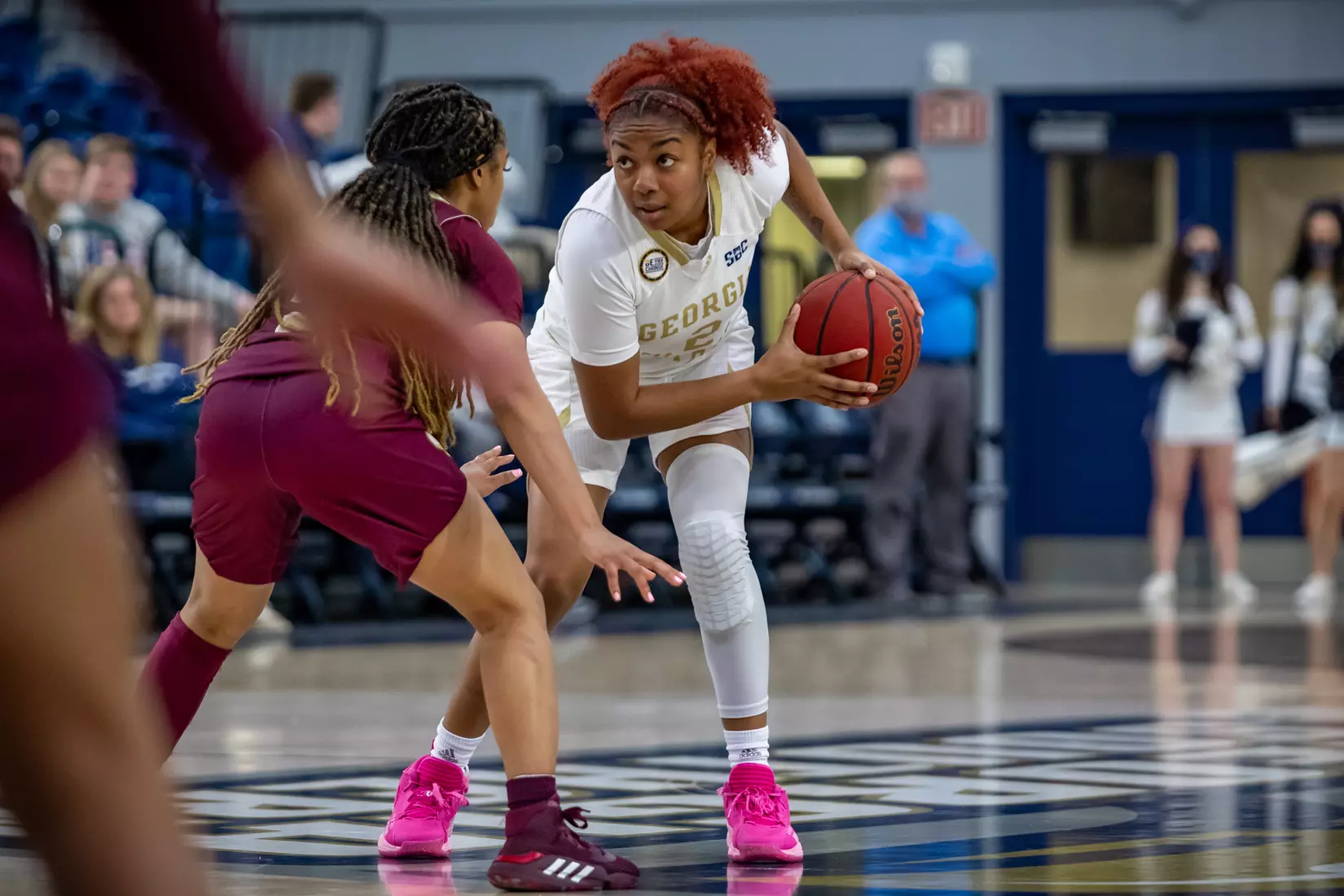 STATESBORO, GEORGIA - JANUARY 13: Georgia Southern Women’s Basketball faces the Texas State Bobcats at Hanner Fieldhouse on January 13, 2022 in Statesboro, Georgia