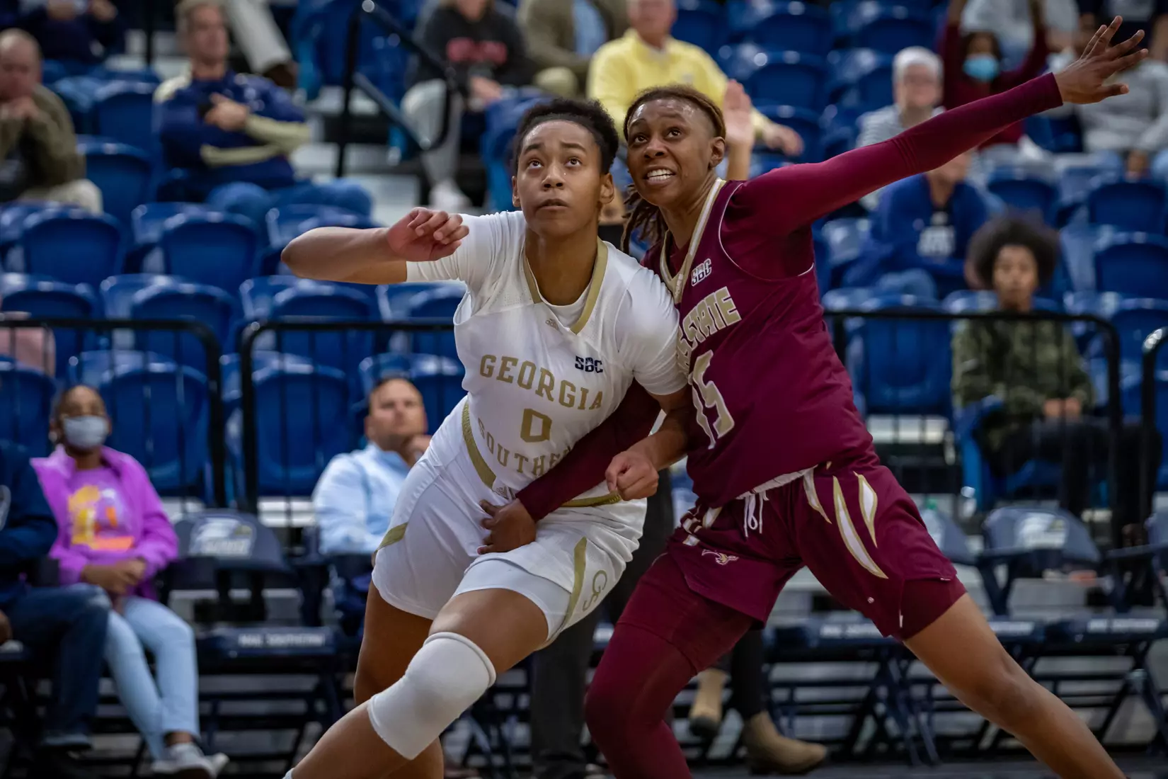 STATESBORO, GEORGIA - JANUARY 13: Georgia Southern Women’s Basketball faces the Texas State Bobcats at Hanner Fieldhouse on January 13, 2022 in Statesboro, Georgia